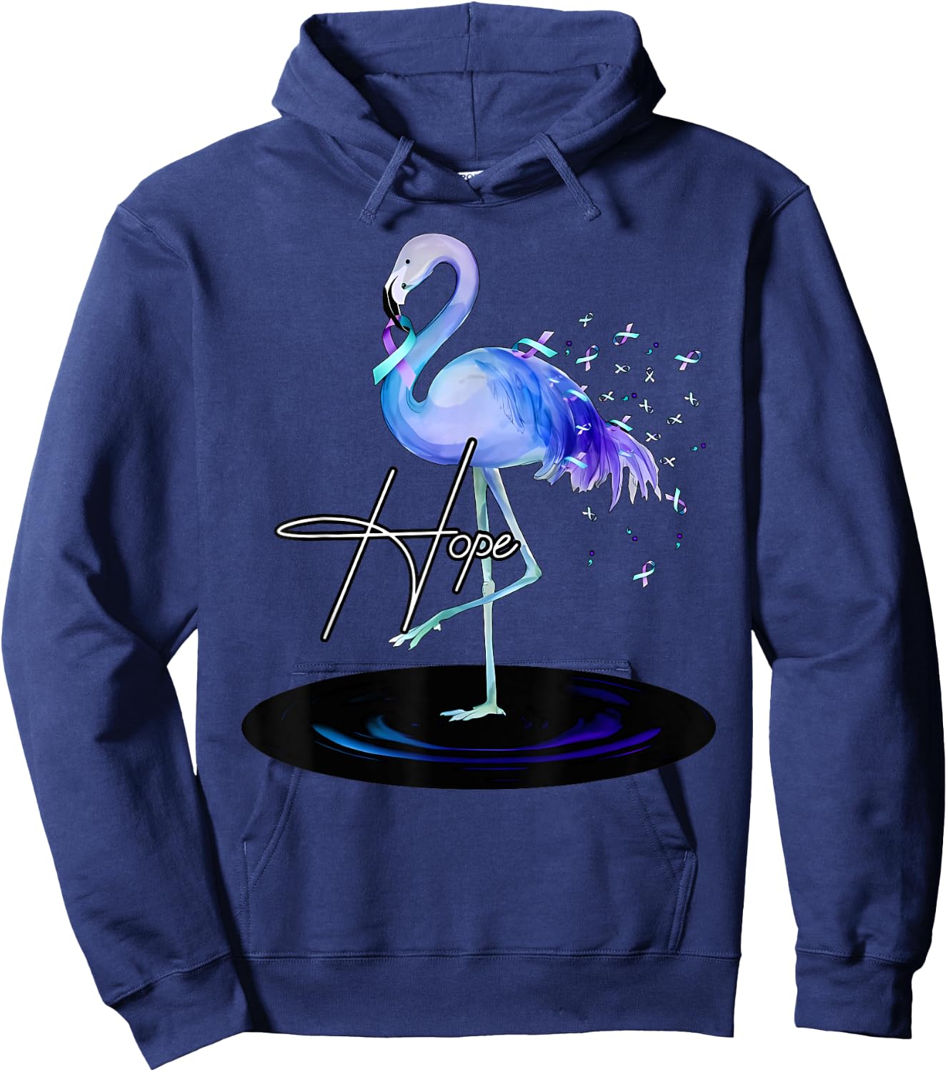 Hope With Flamingo Suicide Prevention Awareness Hoodie - Hoodie | Navy