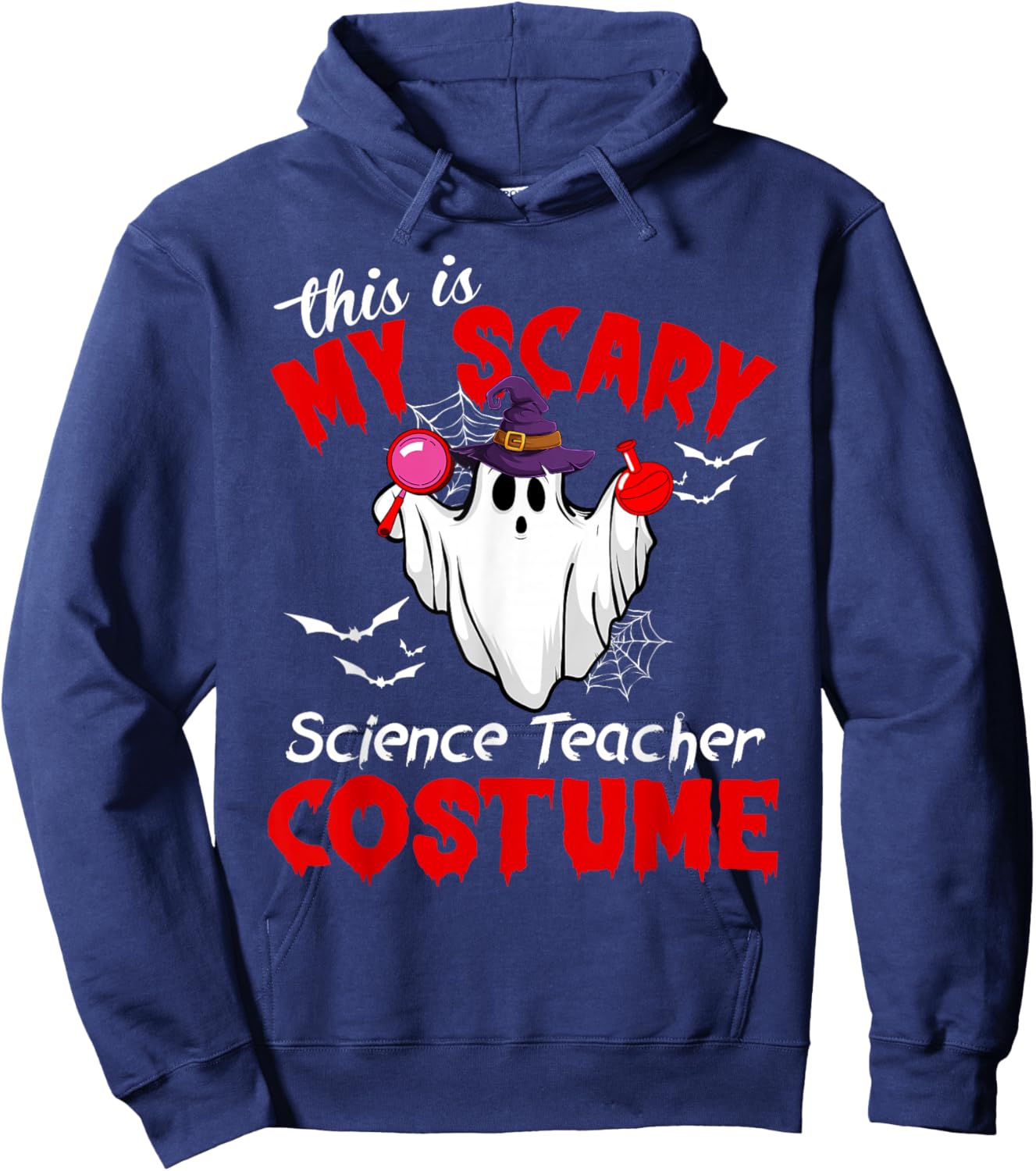 This Is My Scary Science Teacher Costume Ghost Halloween Hoodie - Hoodie | Navy