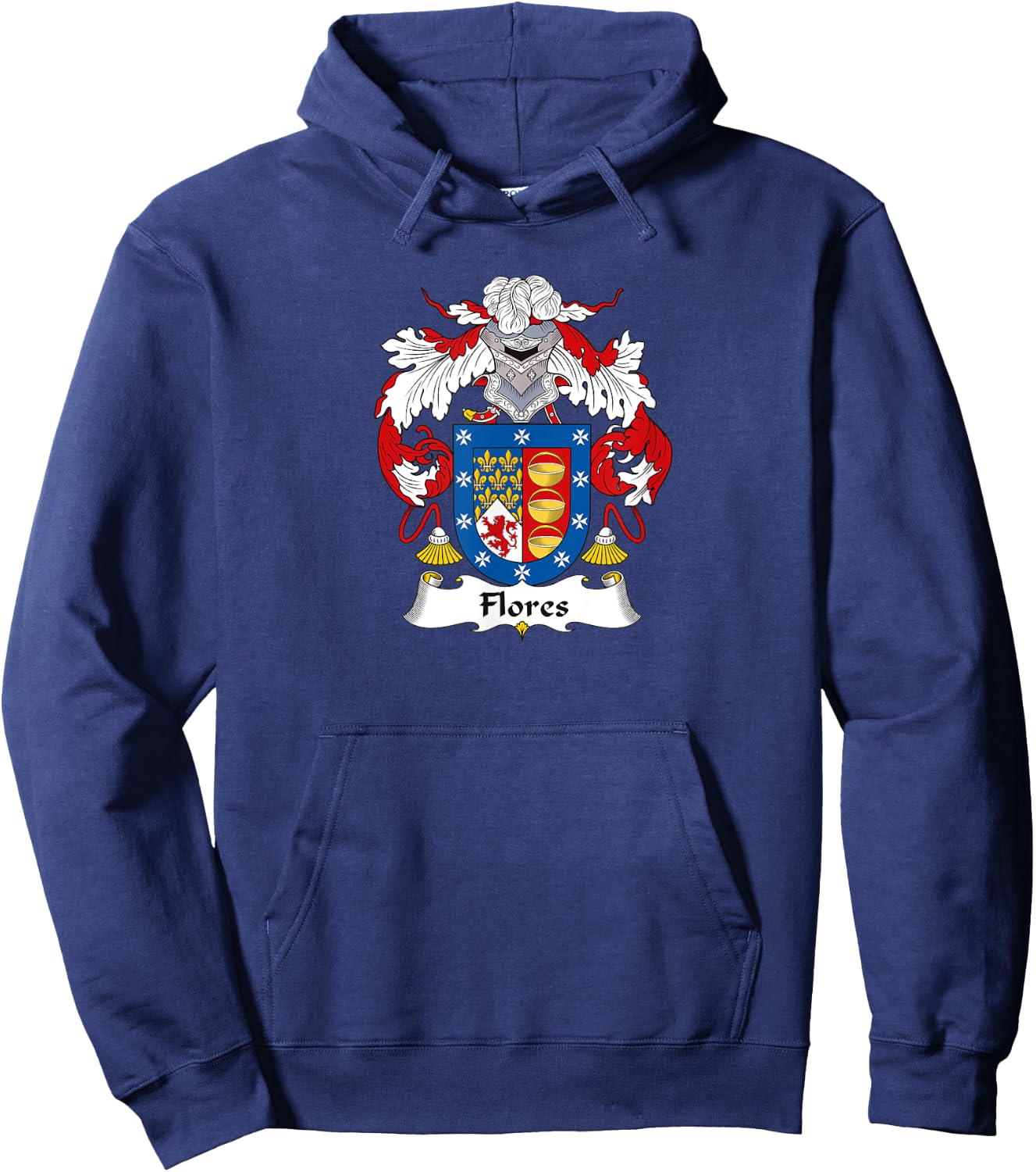 Flores Coat of Arms - Family Crest Hoodie - Hoodie | Navy