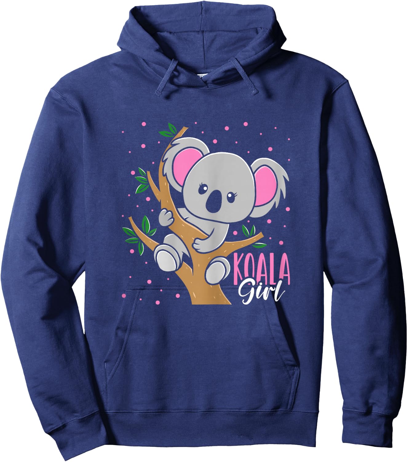 Kids Funny Koala Bear Girl Hoodie - Hoodie | Navy
