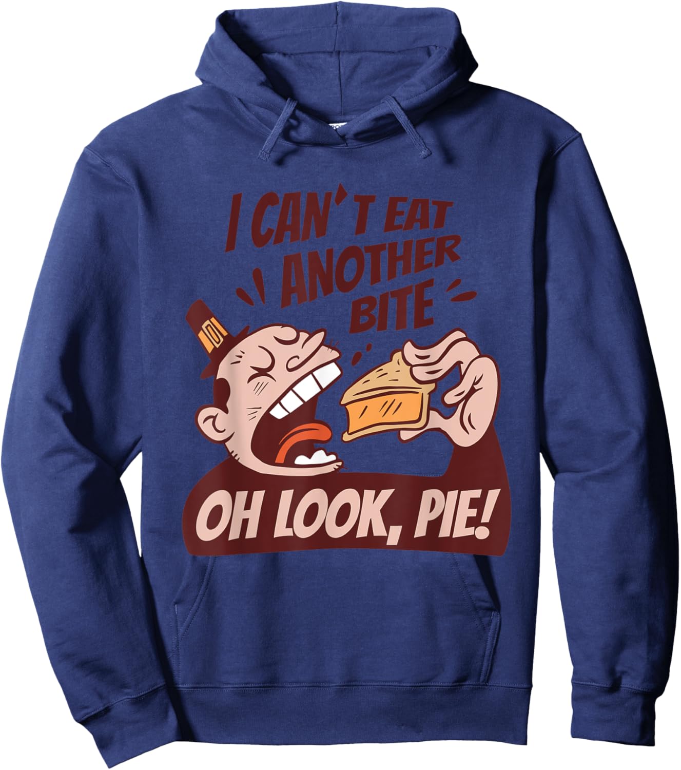 Thanksgiving I Can't Eat Another Bite Thankful Hoodie - Hoodie | Navy