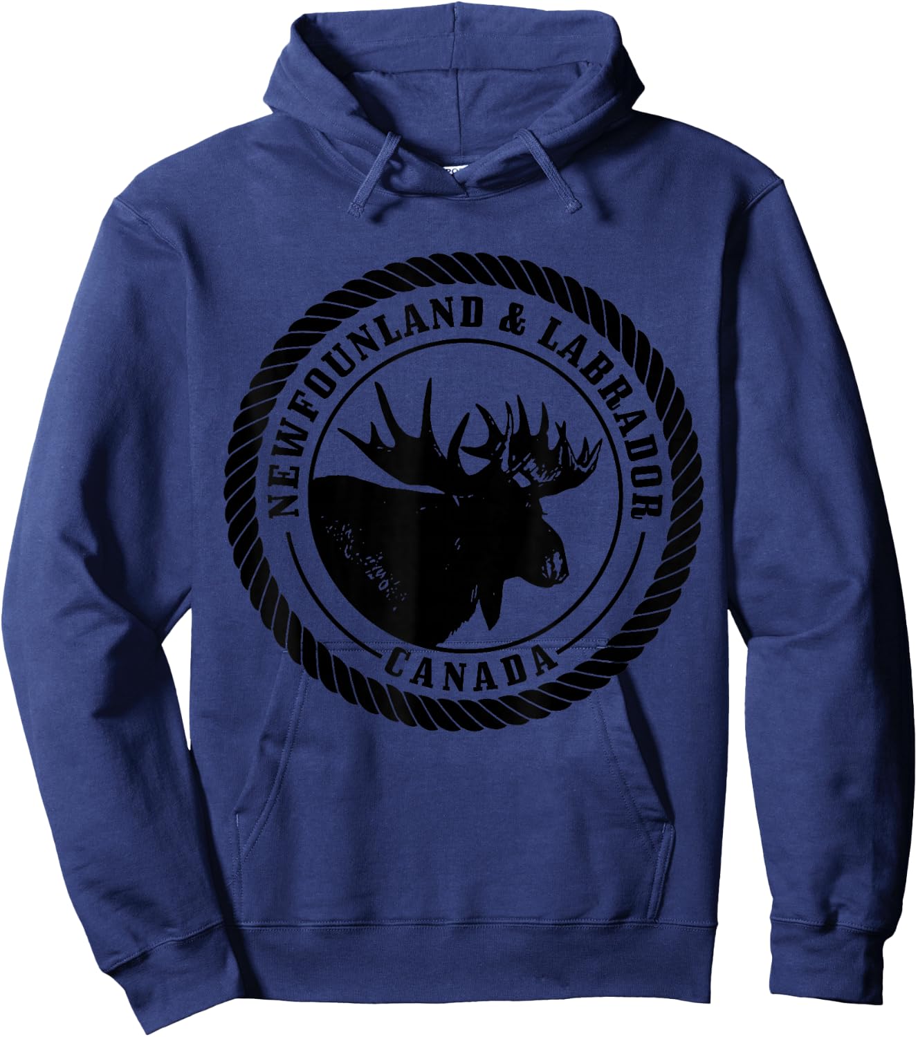 Newfoundland & Labrador Canada Moose Vintage Canadian Hoodie - Hoodie | Navy