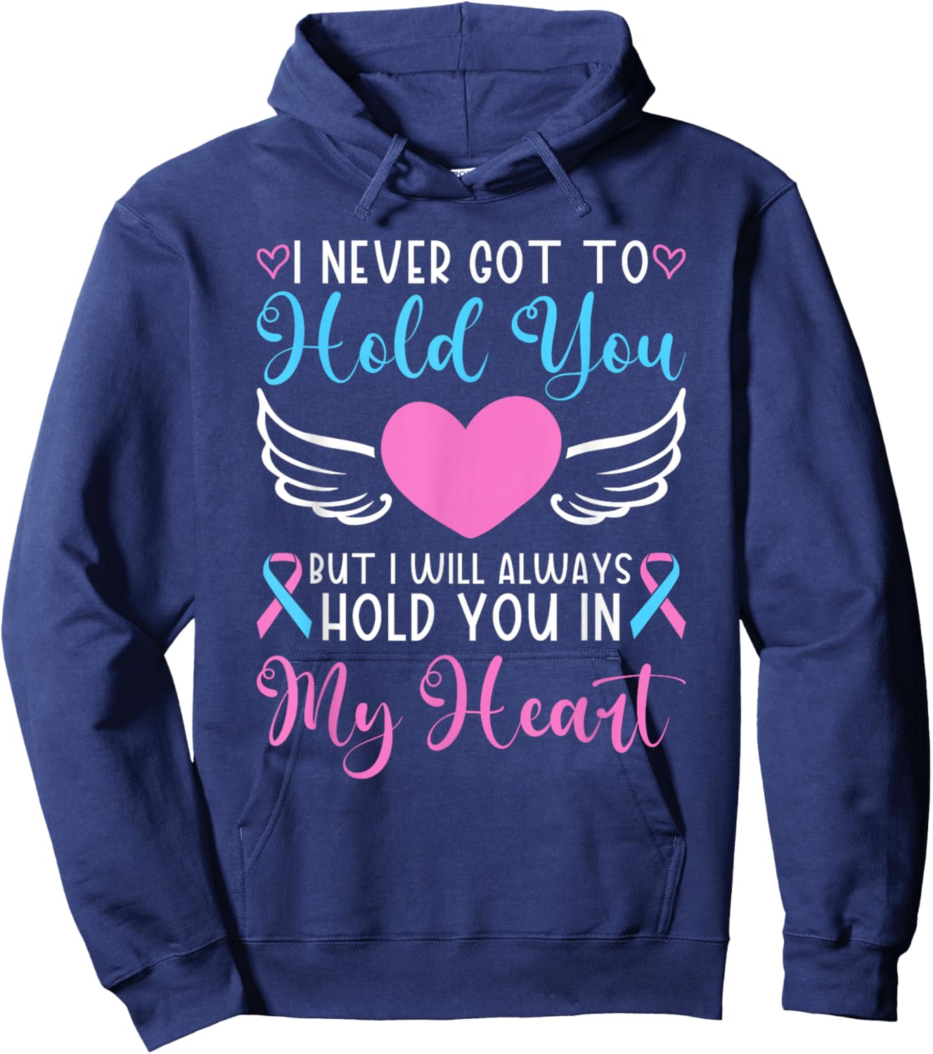 Angel Baby Pregnancy Infant Loss Awareness Remembrance Hoodie - Hoodie | Navy