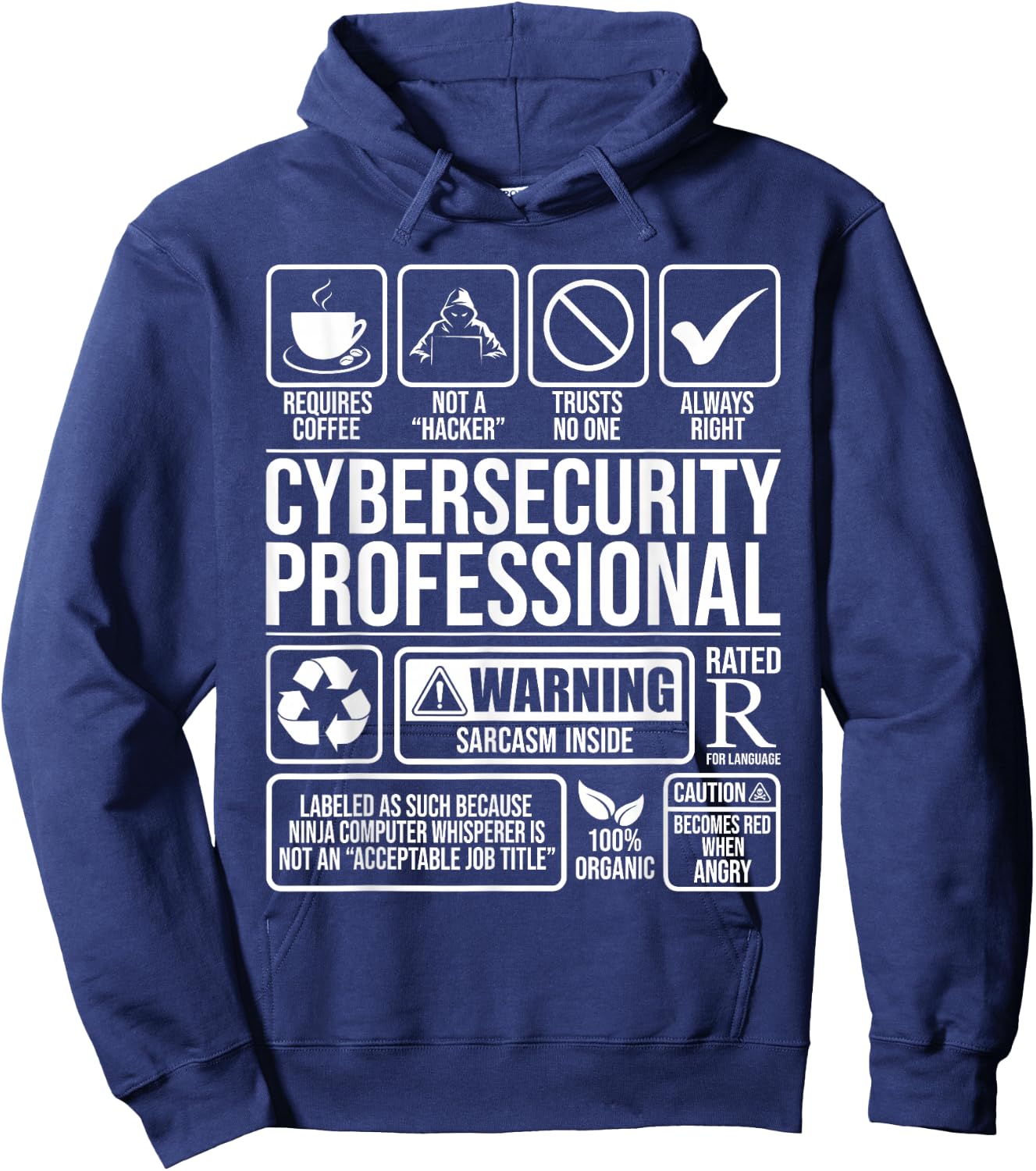 Cybersecurity Professional - Hacker Certified Tech Security Hoodie - Hoodie | Navy