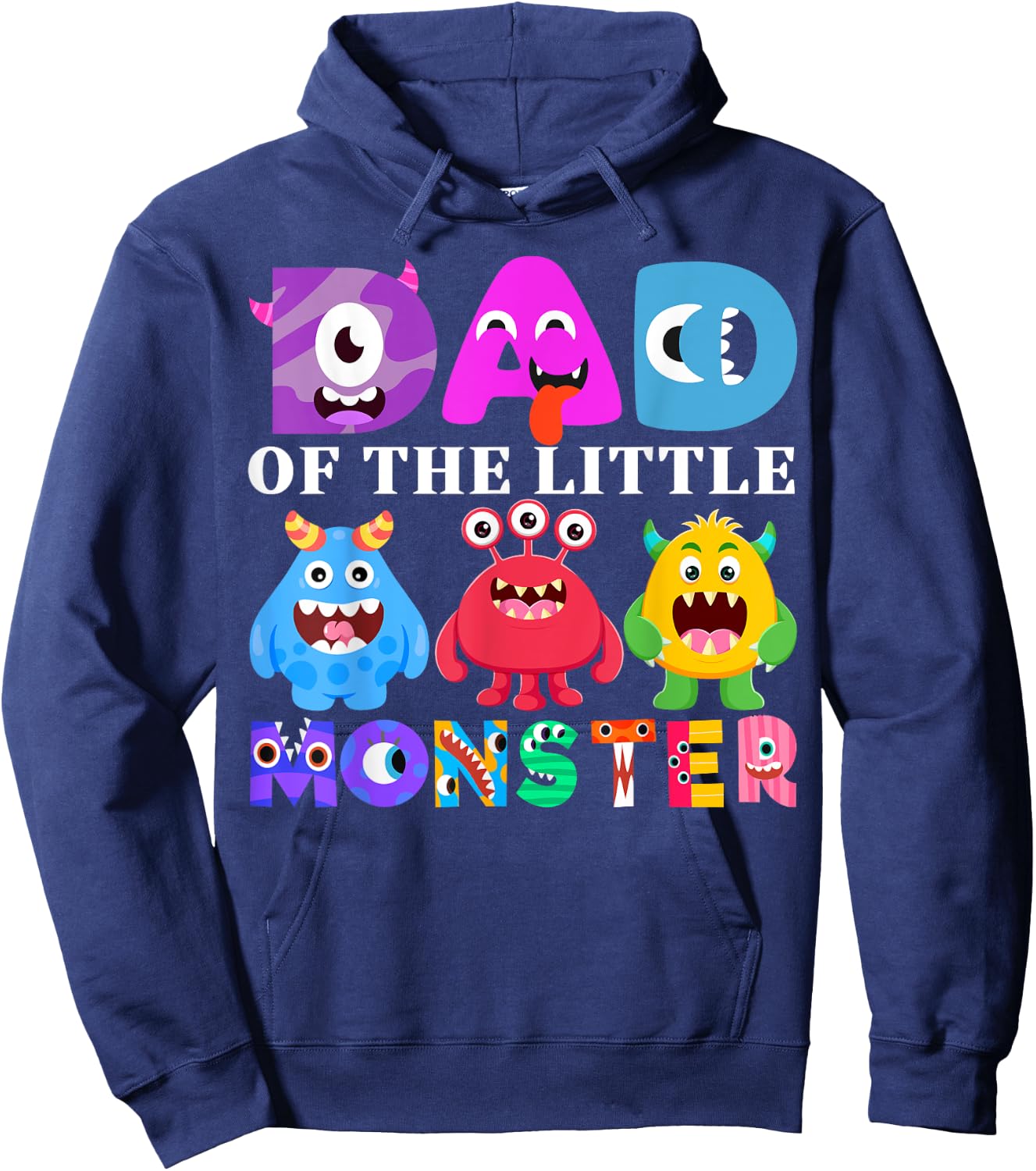 Dad Little Monster Kids 1st Birthday Party Family Monster Hoodie - Hoodie | Navy