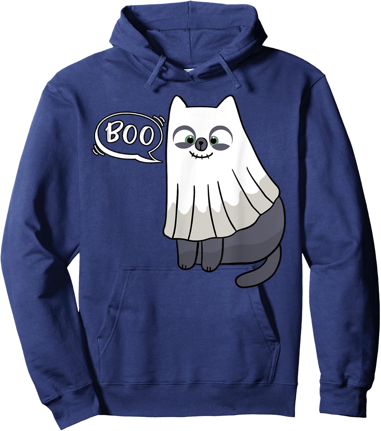 Cute Boo Halloween Kitten Cat Ghost Costume Kids Adult Hoodie - Hoodie | Navy