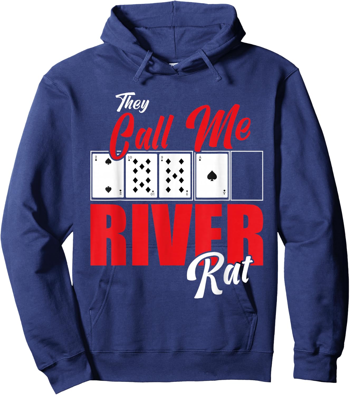 River Rat Poker Game Funny Texas Holdem Casino Hoodie - Hoodie | Navy