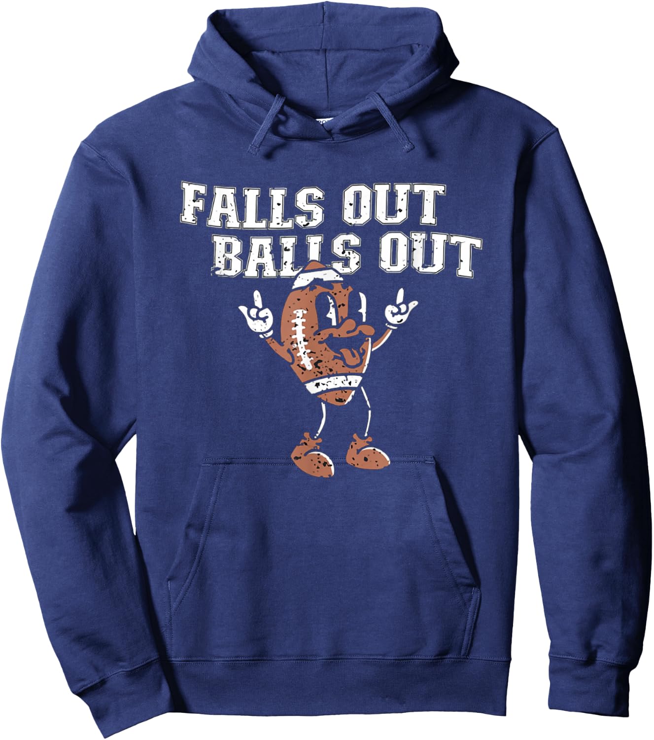 Retro Falls Out Balls Out Football Vintage Thanksgiving Hoodie - Hoodie | Navy
