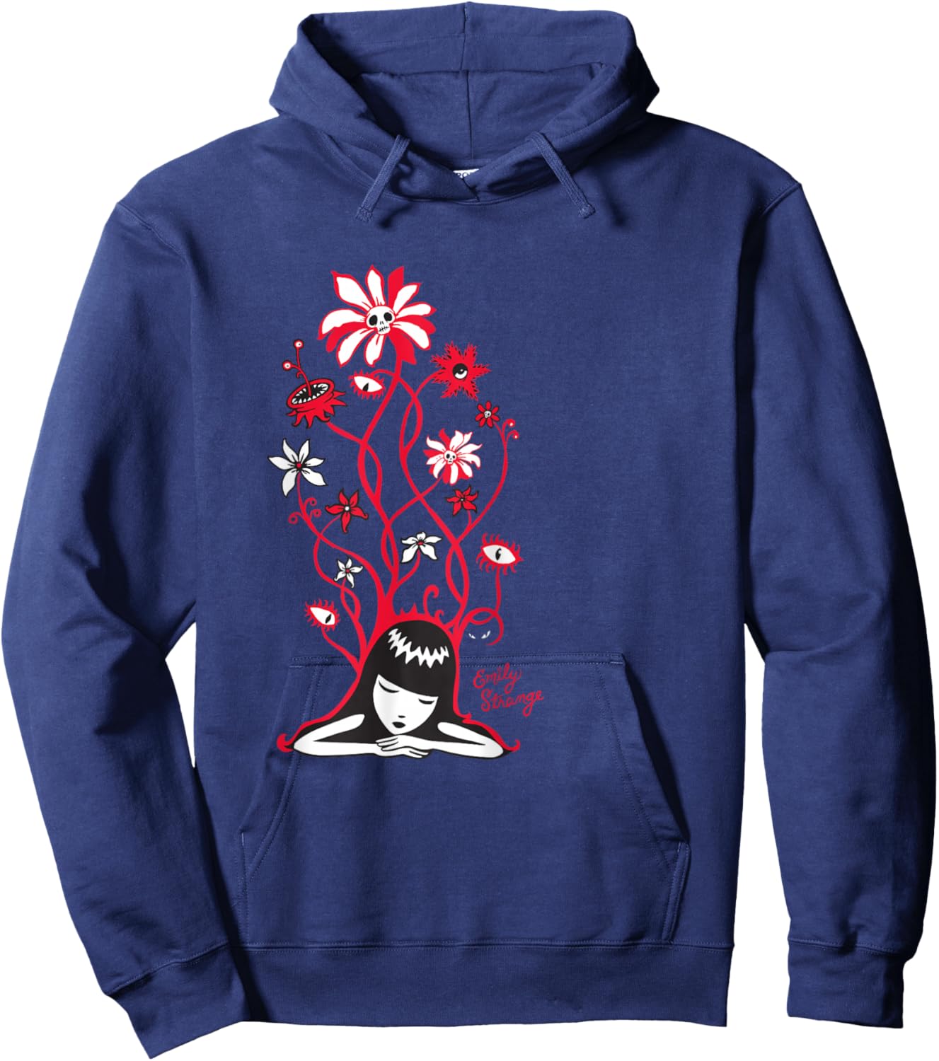 Emily The Strange Flower Power Cat Nap Hoodie - Hoodie | Navy