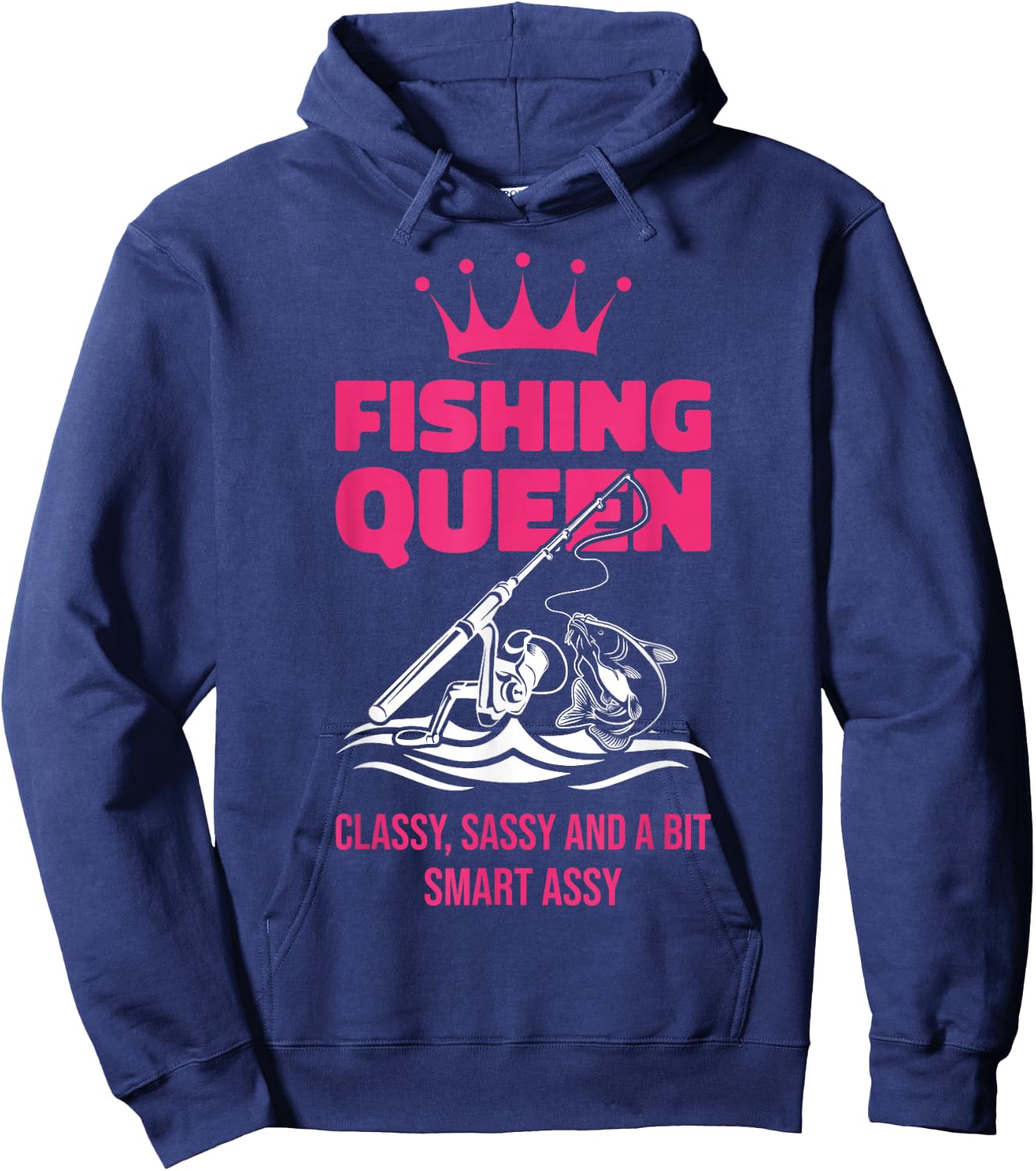 Fishing Queen Funny Ladies Fishing Lovers Hoodie - Hoodie | Navy