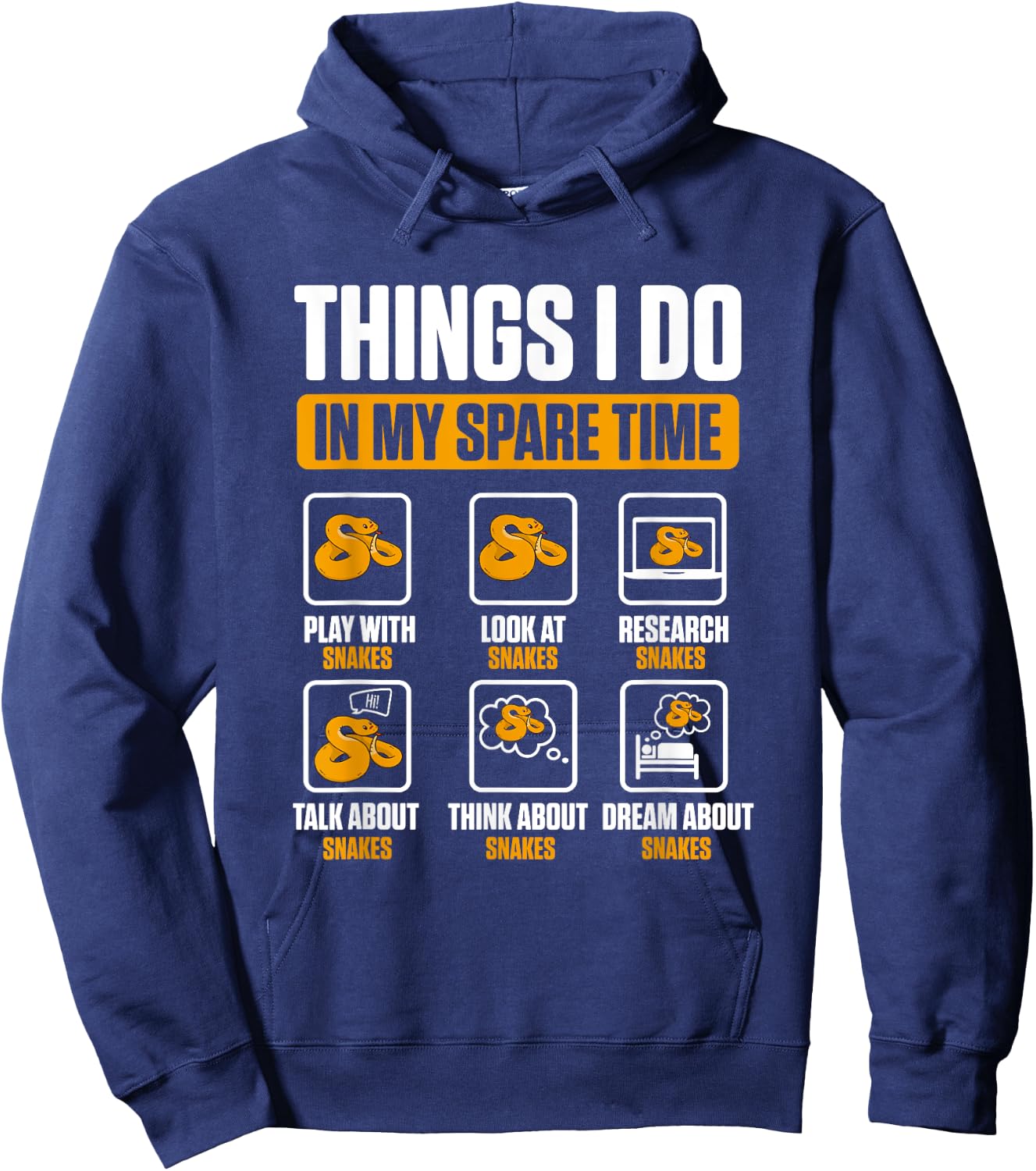 Things I Do In My Spare Time Serpent Reptile Snake Hoodie - Hoodie | Navy