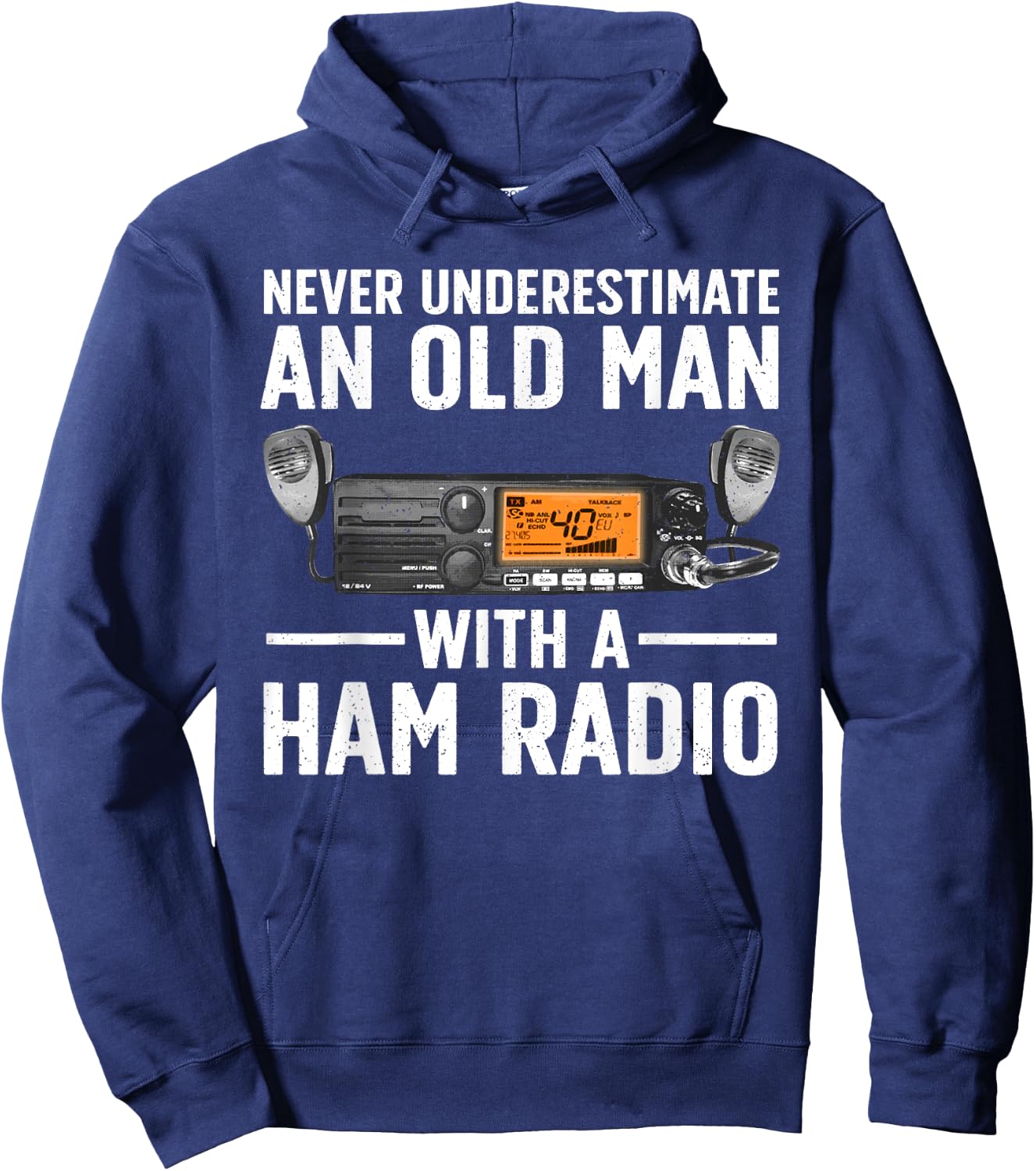 Ham Radio Art For Grandpa Men Amateur Radio Ham Operator Hoodie - Hoodie | Navy