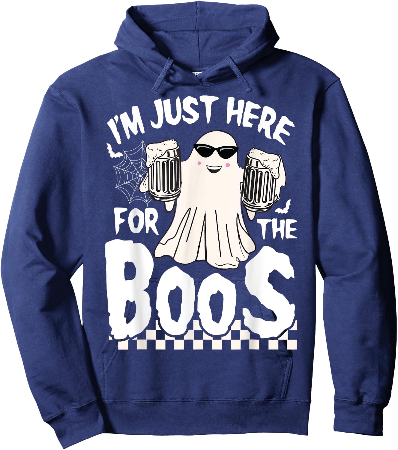 I'm Just Here For The Boos Funny Halloween Boos Ghost Hoodie - Hoodie | Navy