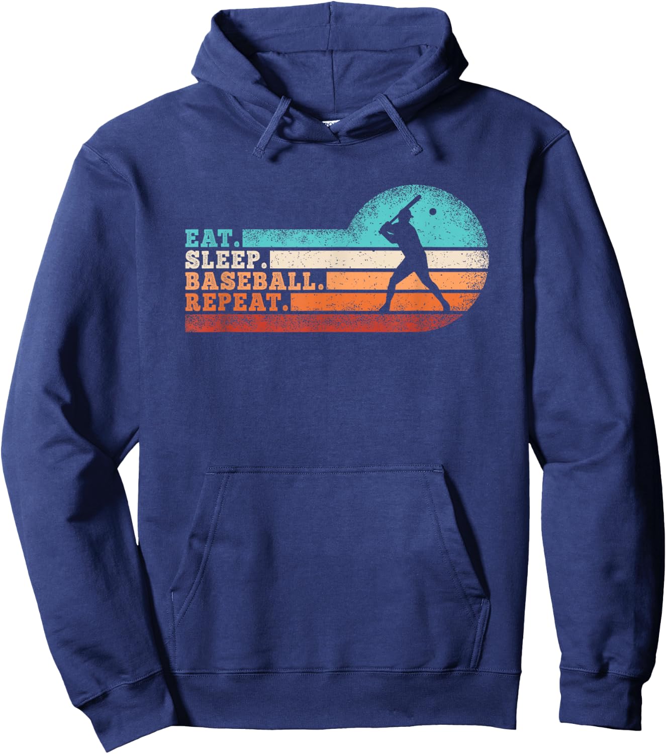 Eat Sleep Baseball Repeat Funny Baseball Lover Men Boys Hoodie - Hoodie | Navy