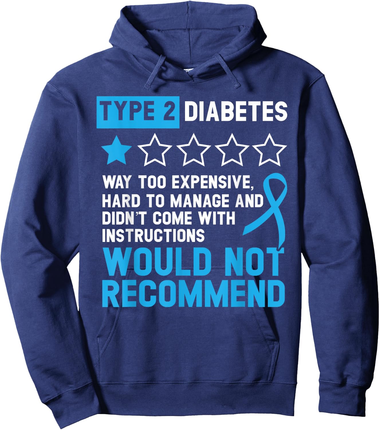 Type 2 Diabetes T2D Warrior Diabetes Awareness Hoodie - Hoodie | Navy