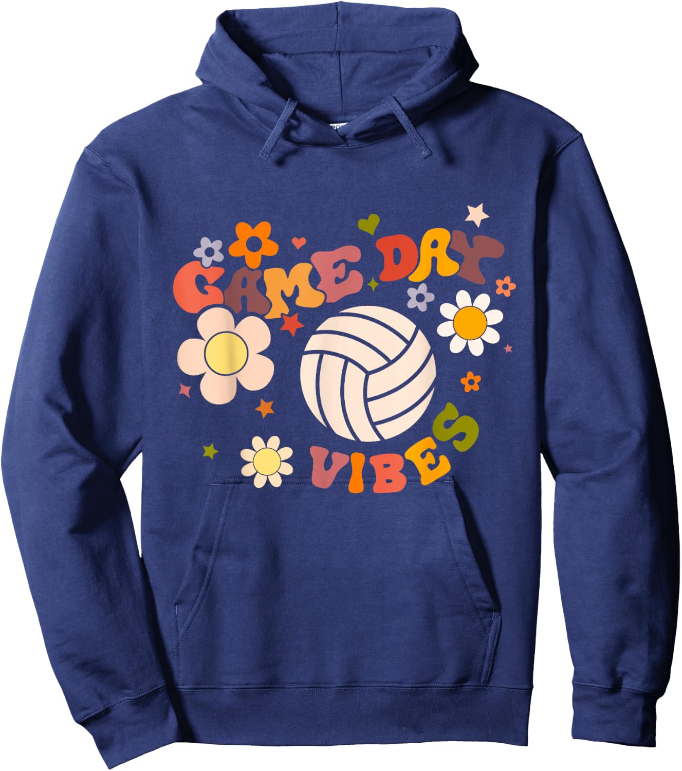 Volleyball Game Day Vibes Volleyball Mom Girl Cheerleader Hoodie - Hoodie | Navy