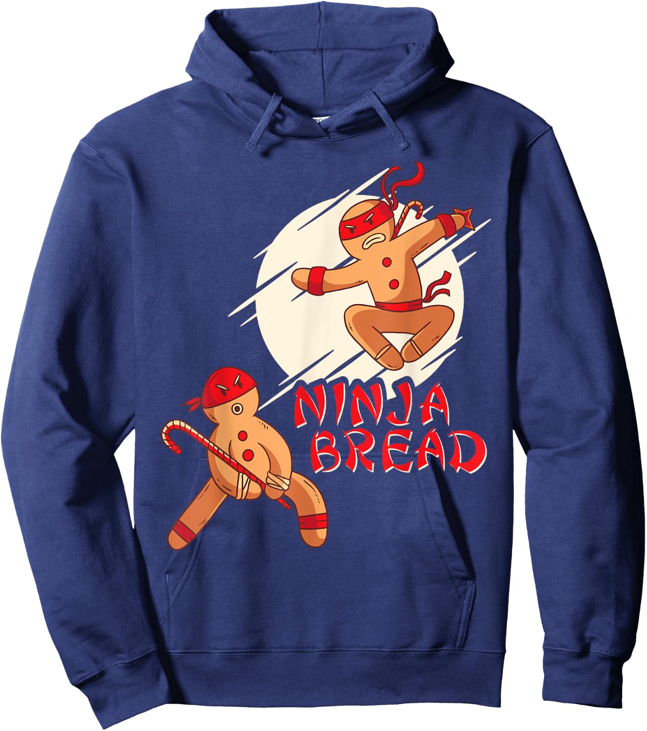 Funny Christmas Shirt for Boys Men Kids Karate Ninja Bread Hoodie - Hoodie | Navy