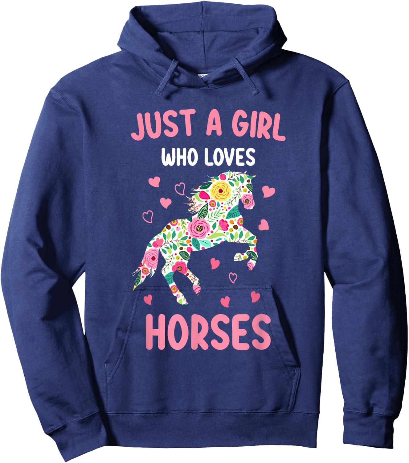 Just A Girl Who Loves Horses Equestrian For Girls Hoodie - Hoodie | Navy