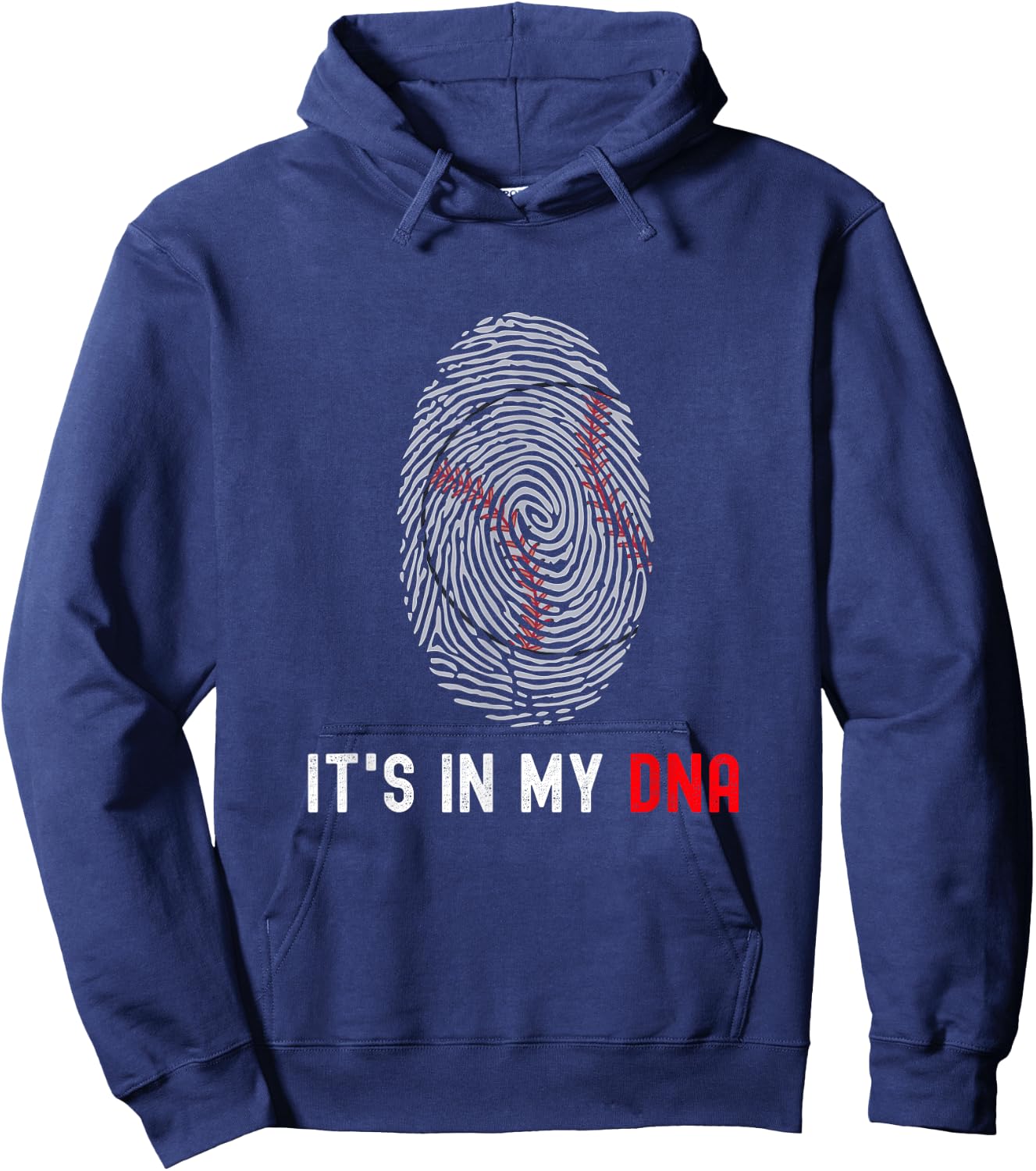 Funny Baseball Fingerprint It's in my DNA Baseball Player Hoodie - Hoodie | Navy