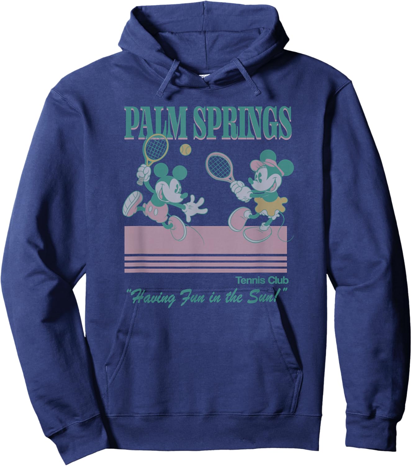 Disney Mickey And Minnie Vintage Palm Springs Fun In The Sun Hoodie - Hoodie | Navy