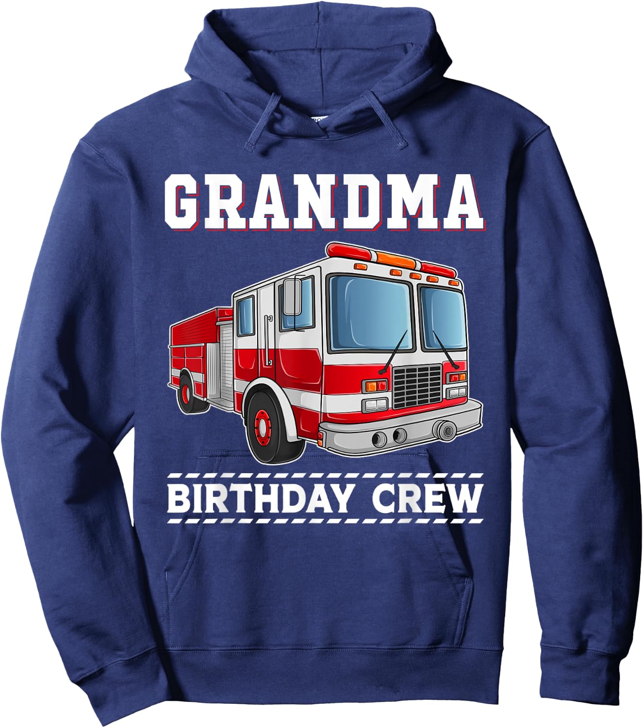 Grandma Birthday Crew Fire Truck Themed Family Matching Hoodie - Hoodie | Navy