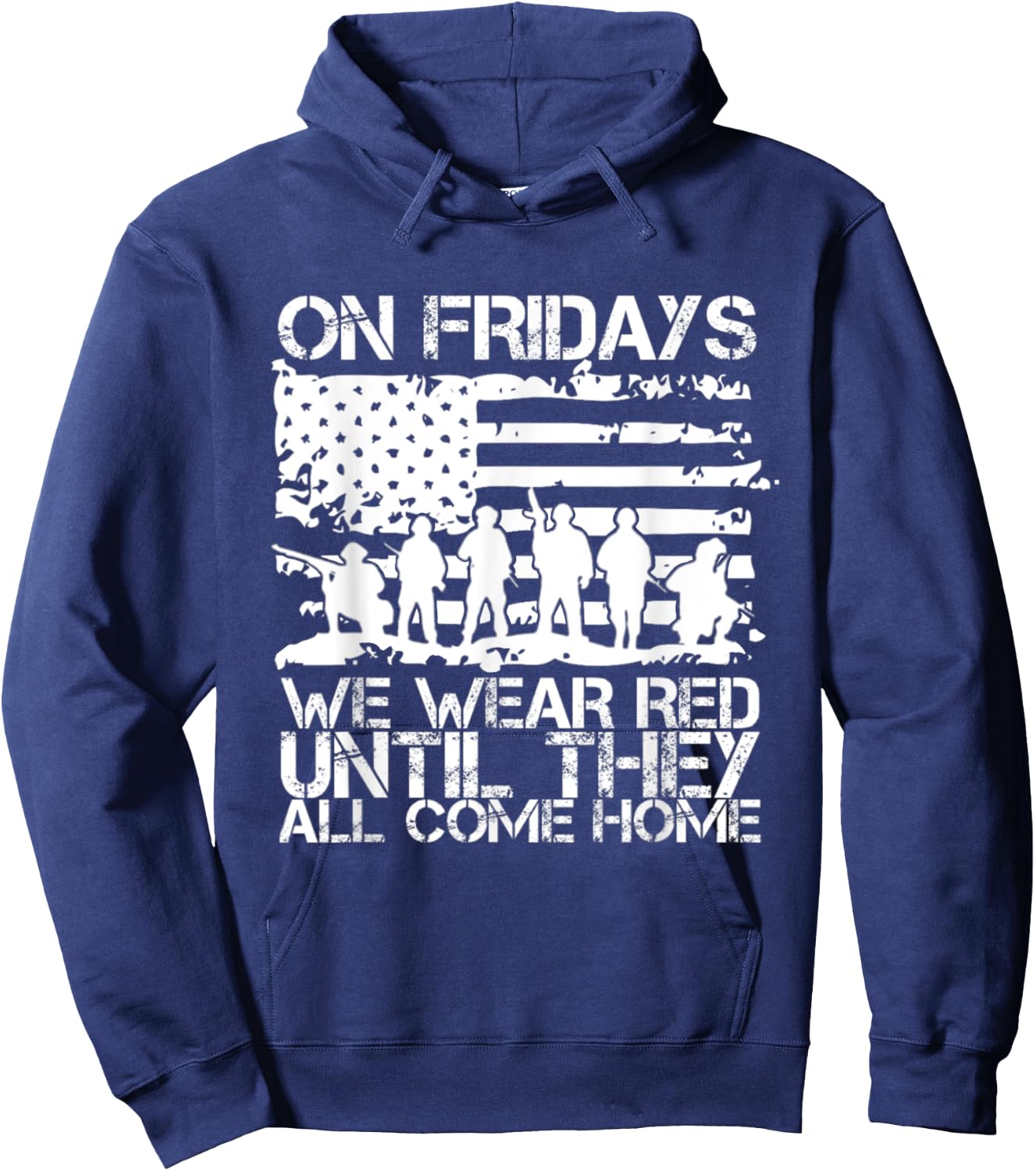 On Fridays we wear RED till they all comes home Hoodie - Hoodie | Navy