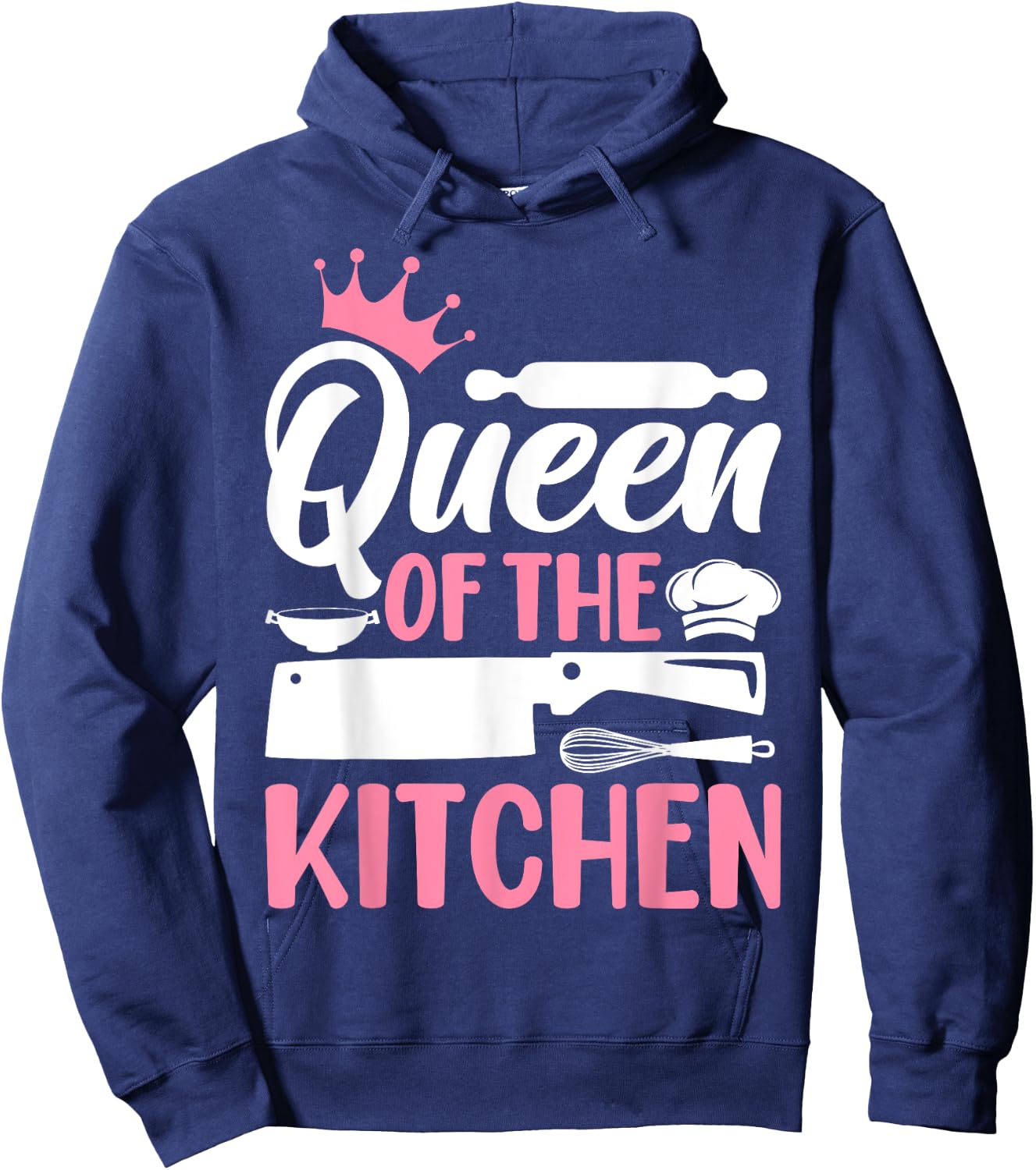 Chef Cook Cooking Woman Queen Of The Kitchen Hoodie - Hoodie | Navy