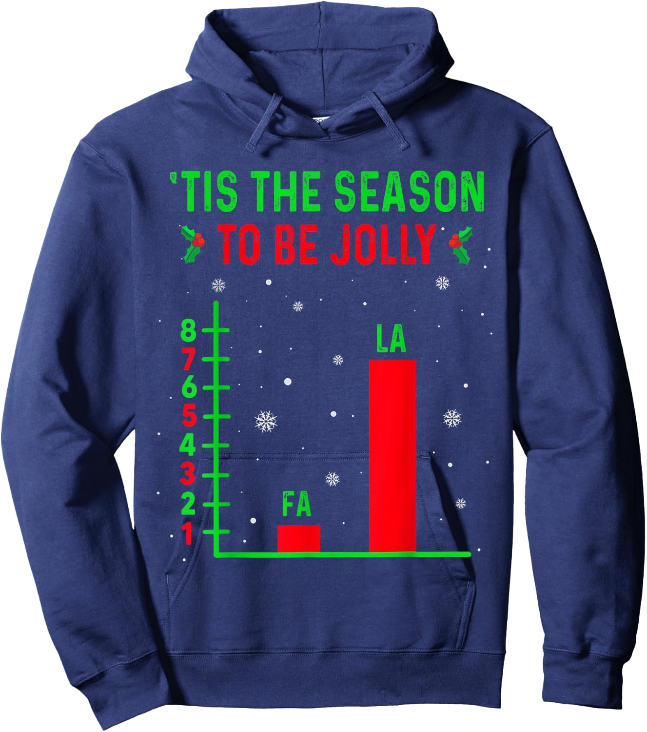 Fa La 8 Funny Math Pun, Math Teacher Christmas Ugly Sweater Hoodie - Hoodie | Navy