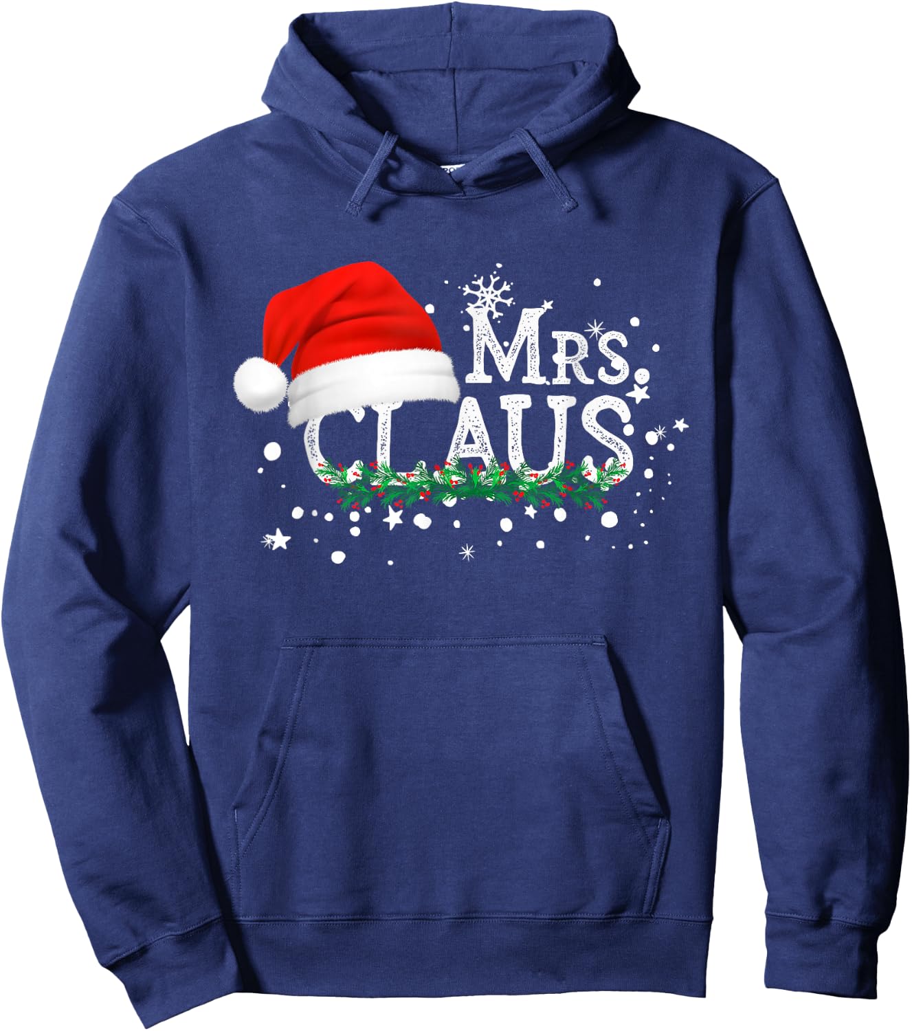 Mrs Claus Christmas Couples Matching Her Xmas Pajama Hoodie - Hoodie | Navy