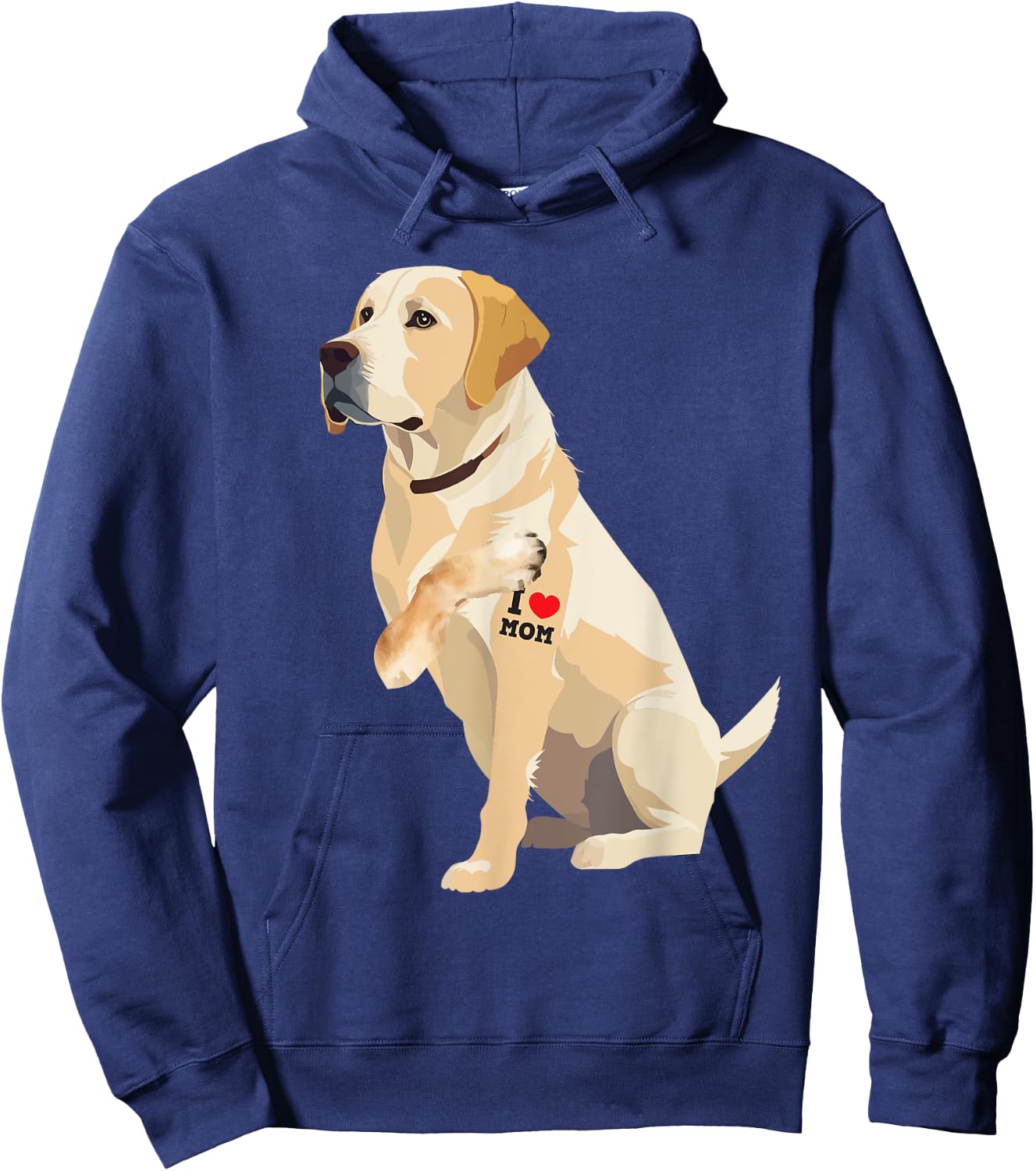 I Love Mom - Tattooed Labrador Dog Owner Animal Pet Trainer Women Girls Kids Hoodie - Hoodie | Navy