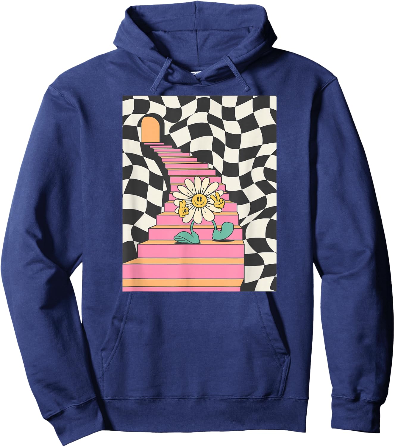Trippy Flower Hoodie - Hoodie | Navy