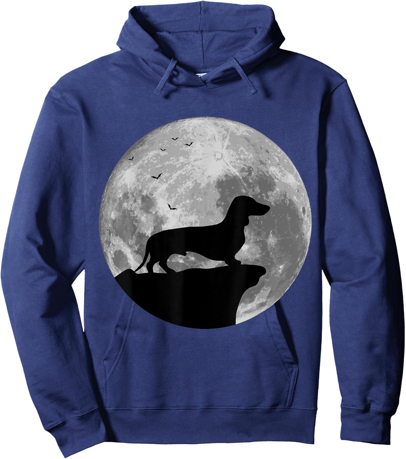 Dachshund Silhouette In The Moon Halloween Costume Hoodie - Hoodie | Navy