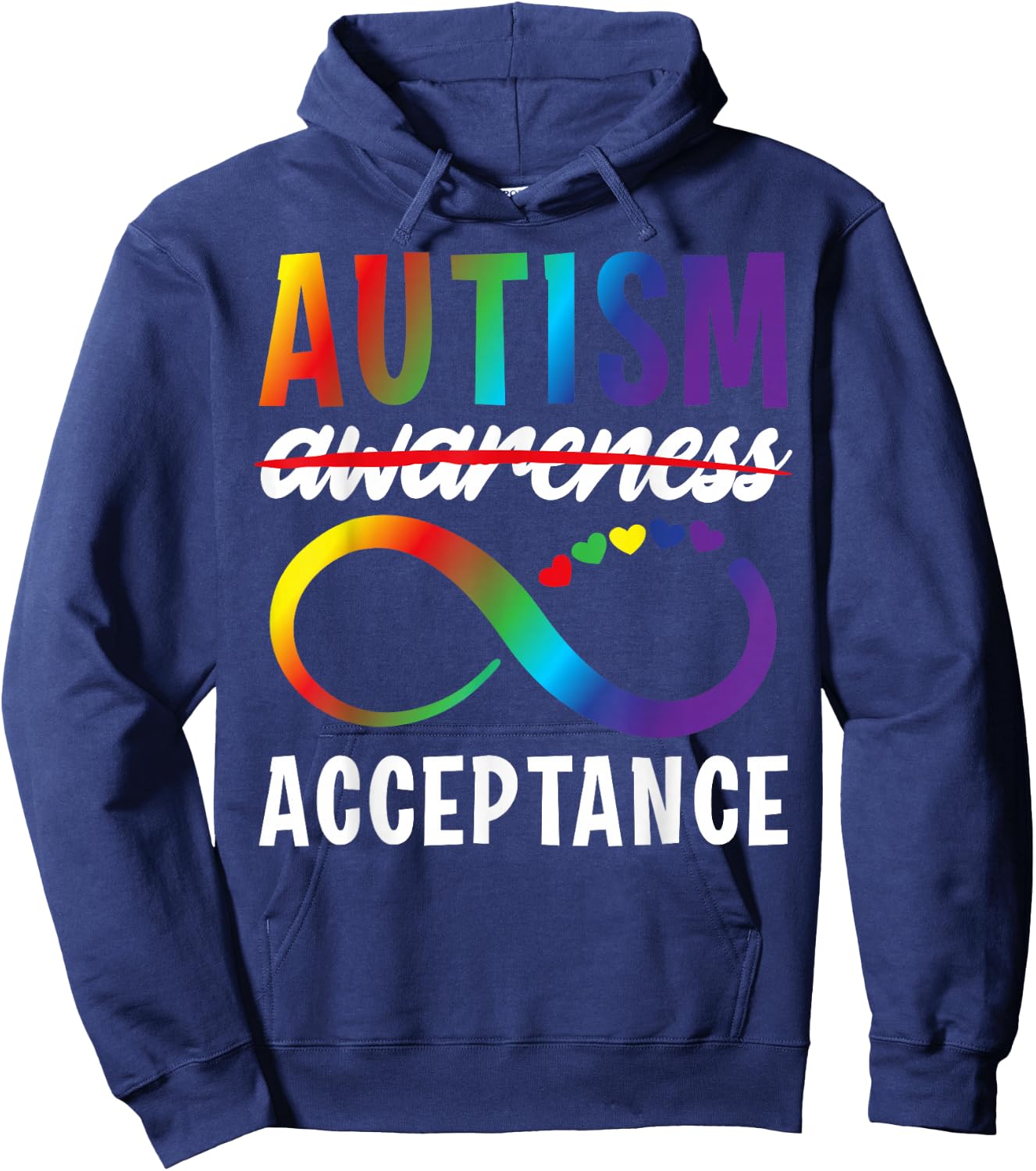 Autism Awareness Acceptance Not Awareness Autistic Child Hoodie - Hoodie | Navy