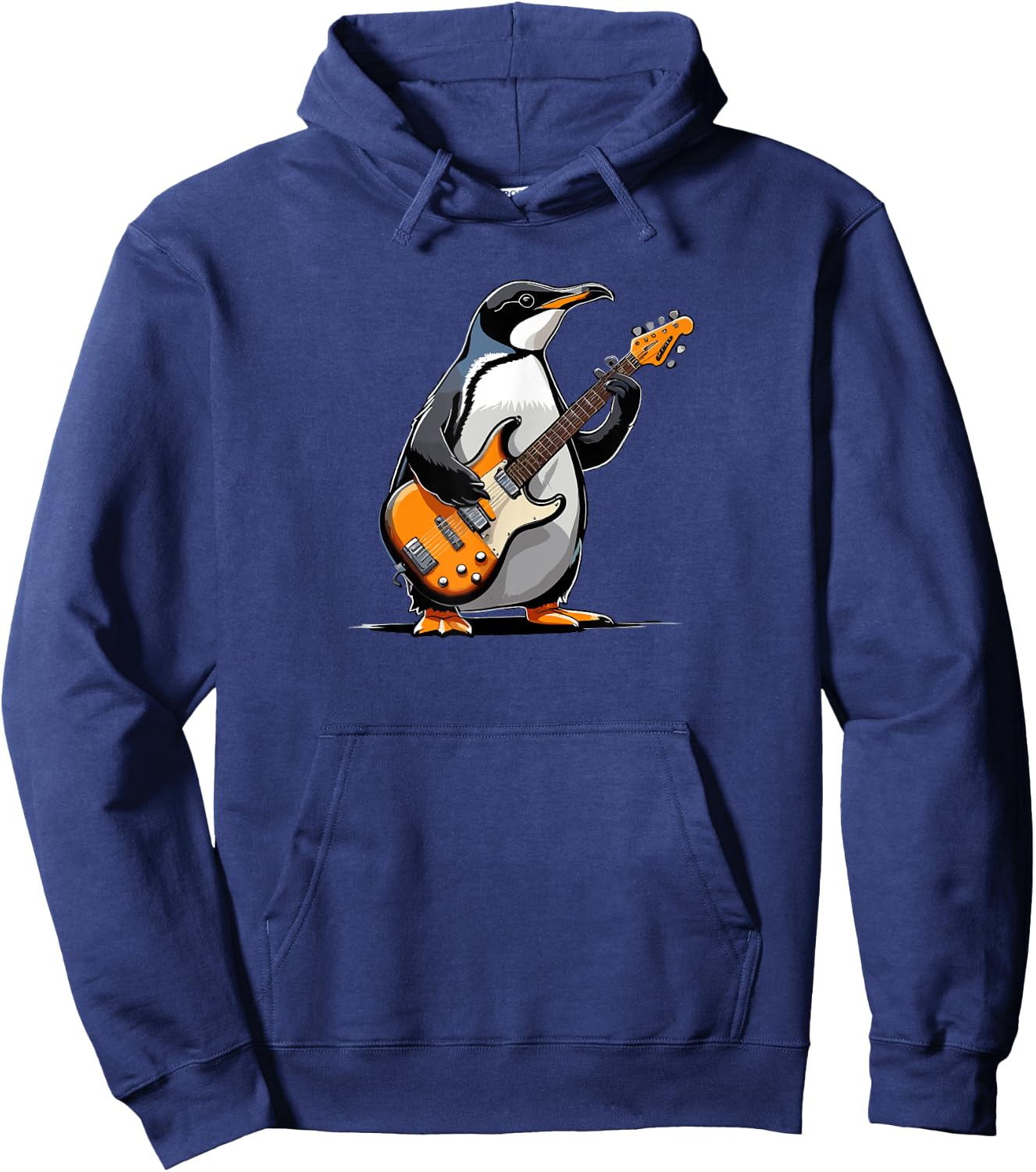 Penguin playing Electric Guitar, Penguin Guitarist Hoodie - Hoodie | Navy