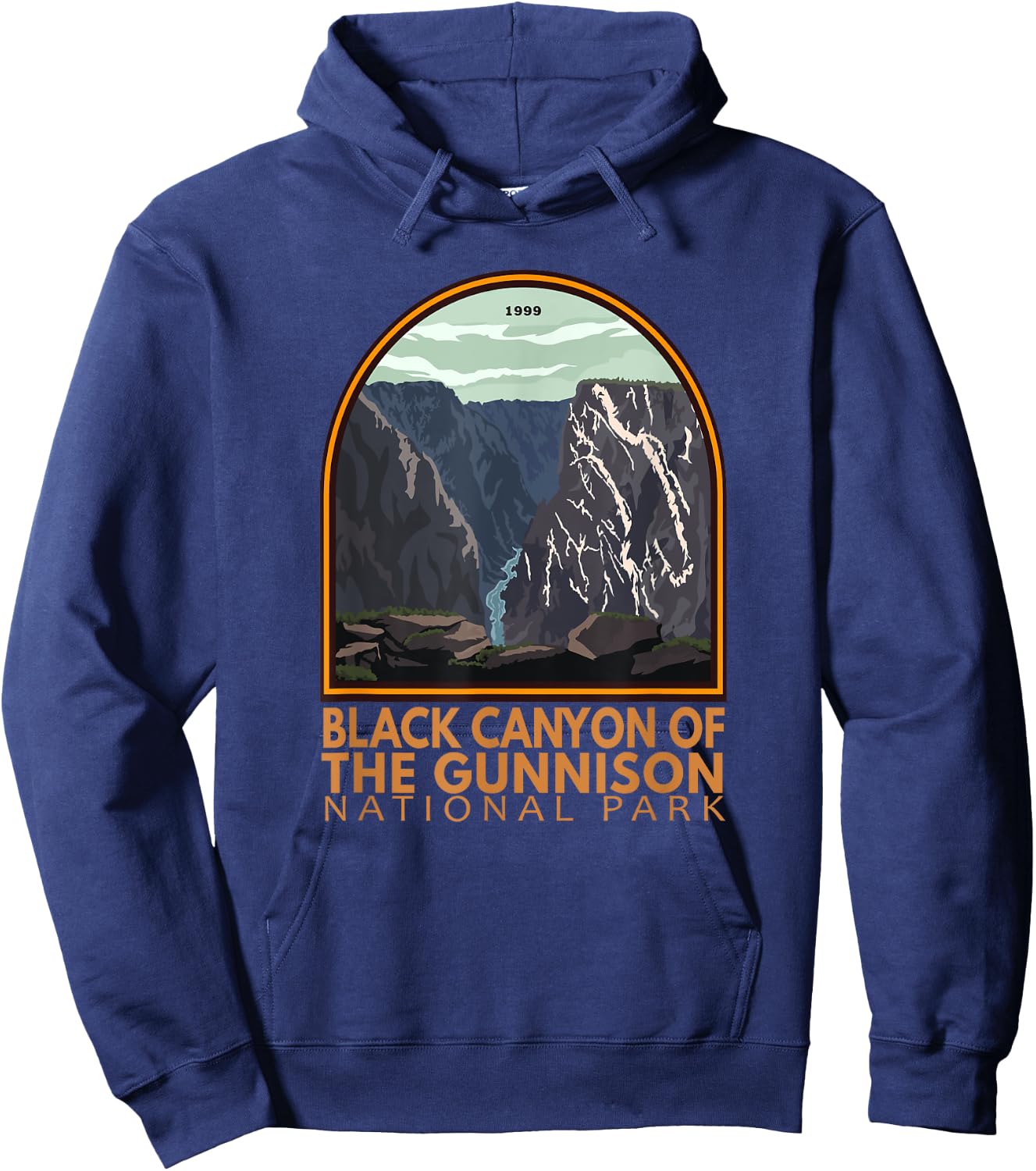 Black Canyon Of The Gunnison National Park Vintage Emblem Hoodie - Hoodie | Navy