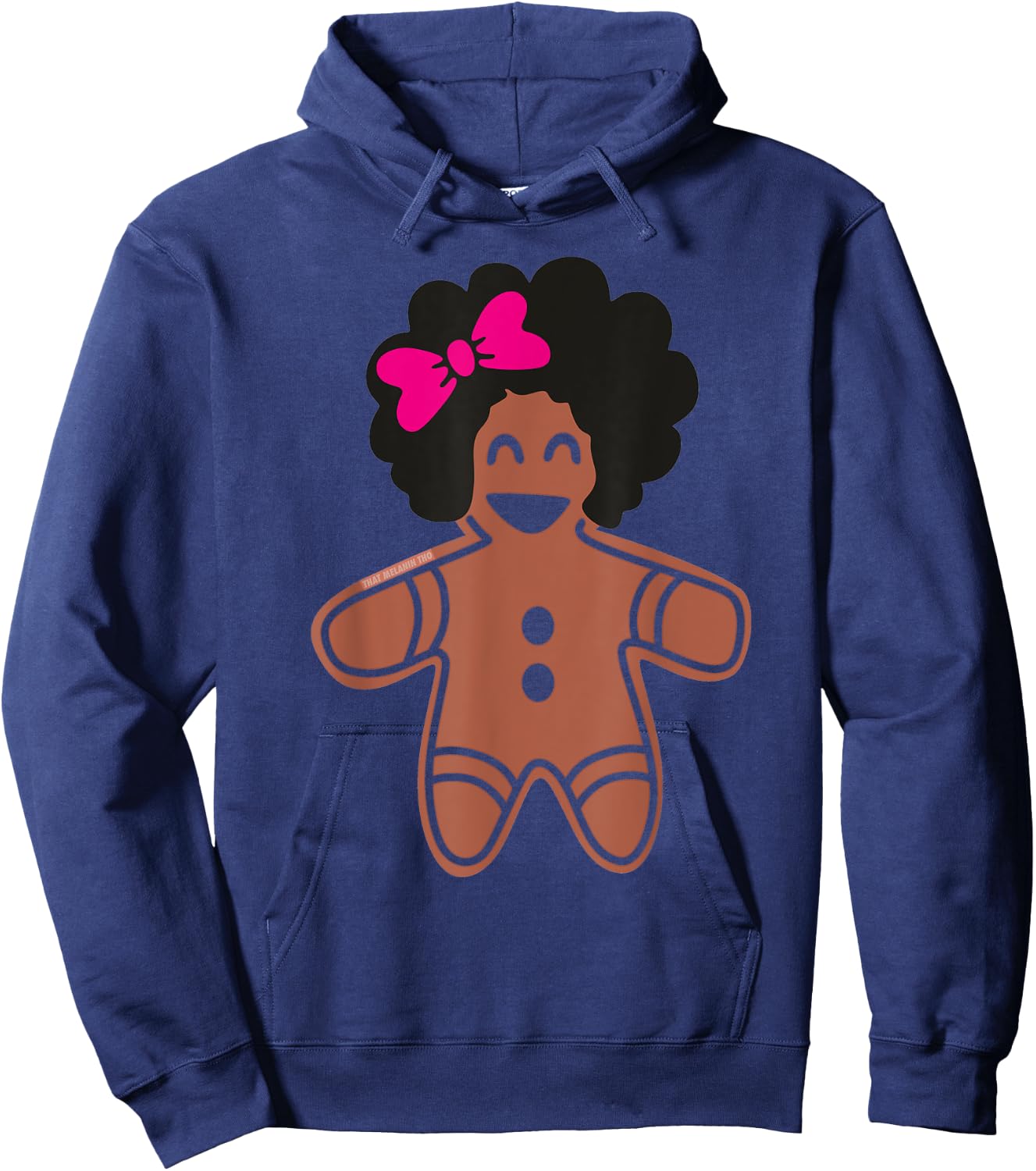 Cute Gingerbread Girl With Afro African American Gingerbread Hoodie - Hoodie | Navy