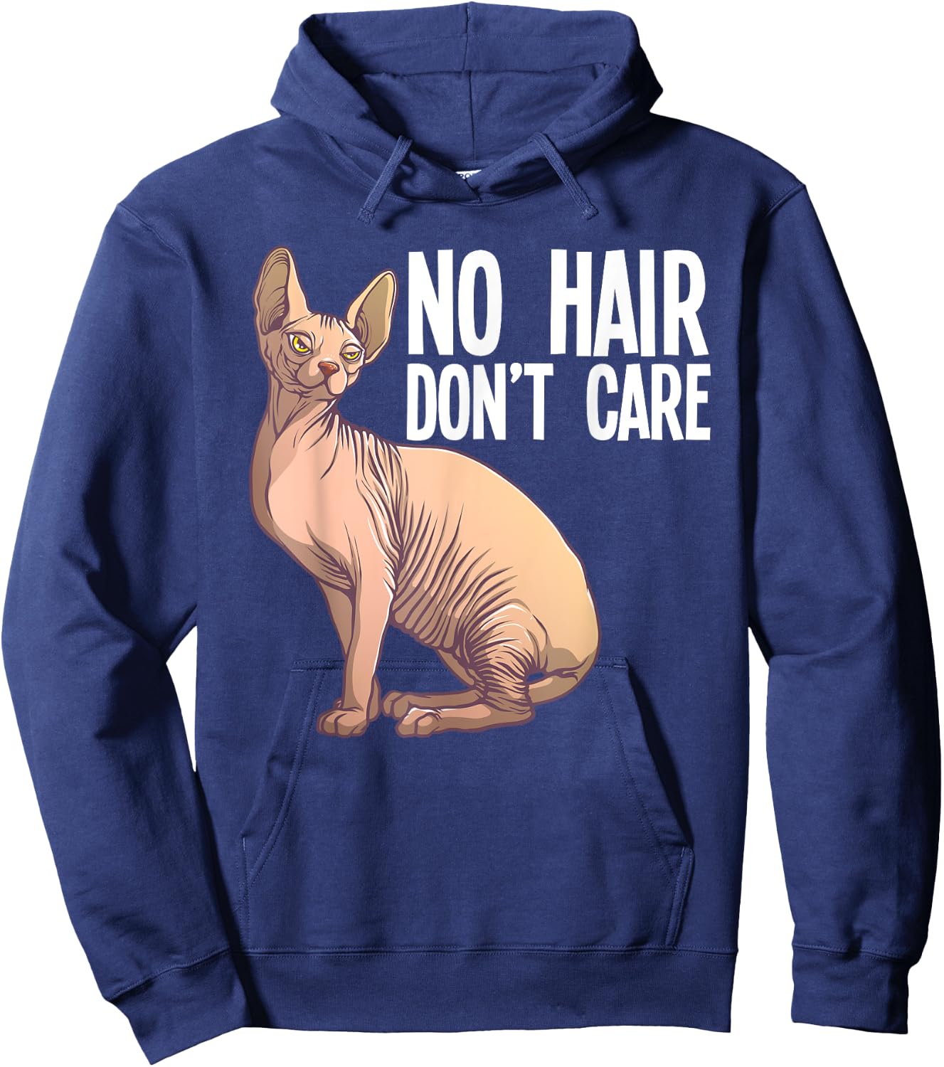 Funny Sphynx Cat Art Women Hairless Cat Lover Pet Hoodie - Hoodie | Navy
