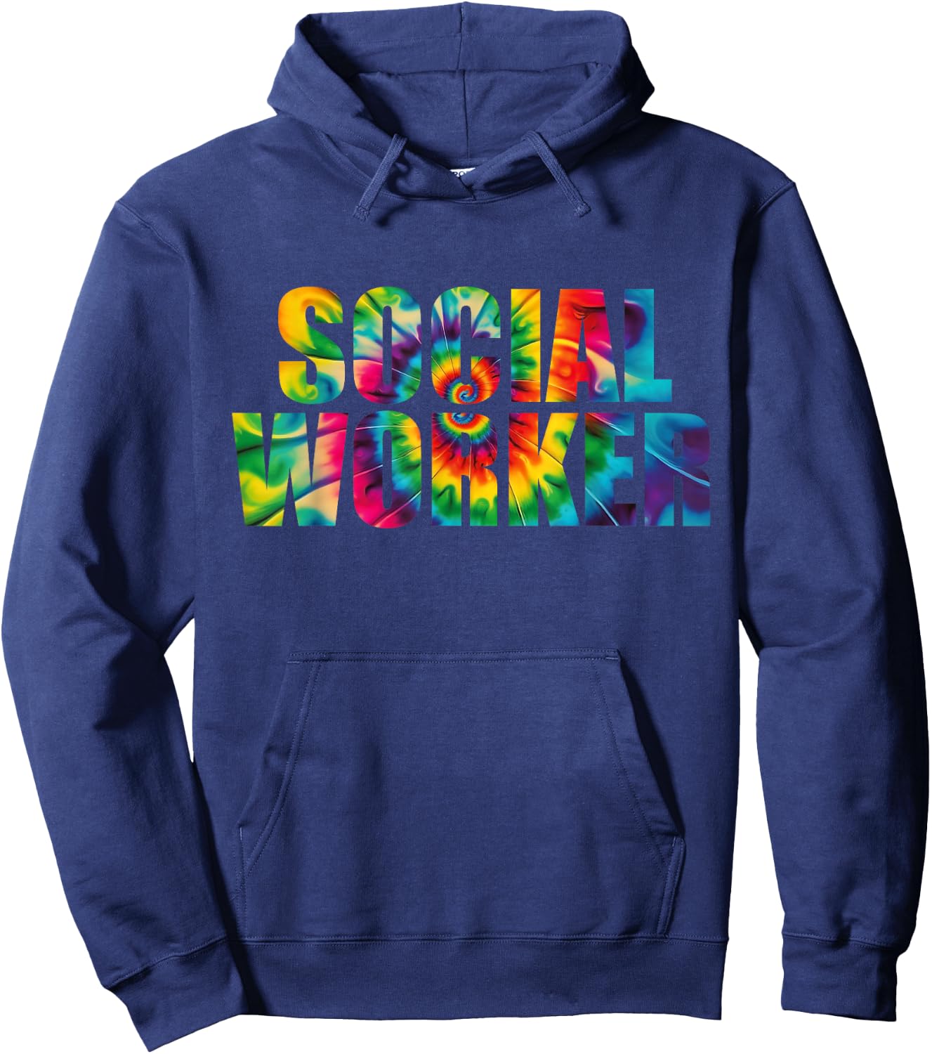 Social Worker Tie Dye Women 2024 School Social Worker Hoodie - Hoodie | Navy