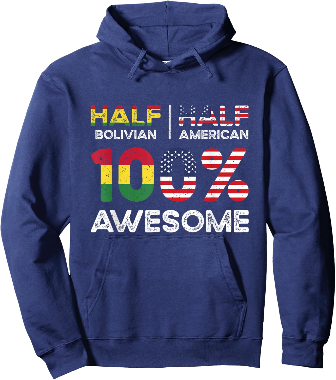Bolivian American Patriot Grown Bolivia US Flag Dual Hoodie - Hoodie | Navy