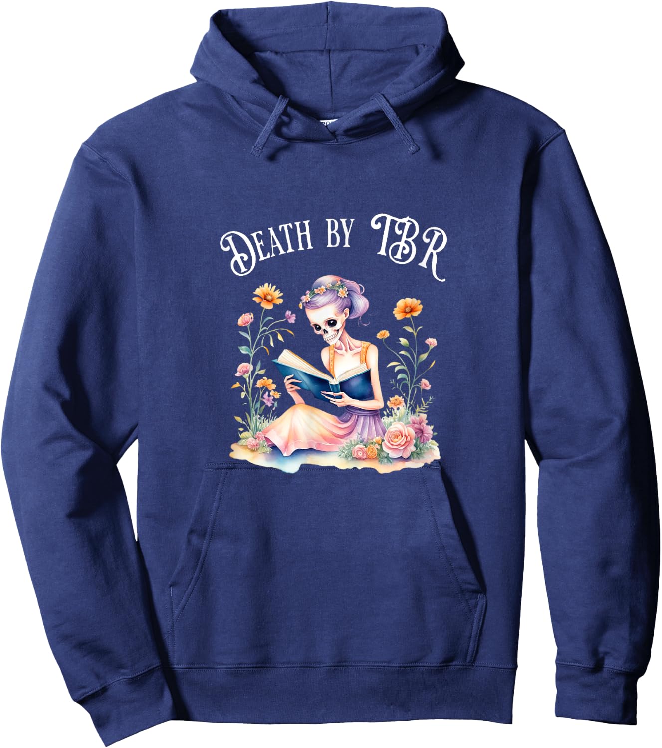 Death By TBR - Gothic book lover in Preppy Gothiccore Hoodie - Hoodie | Navy