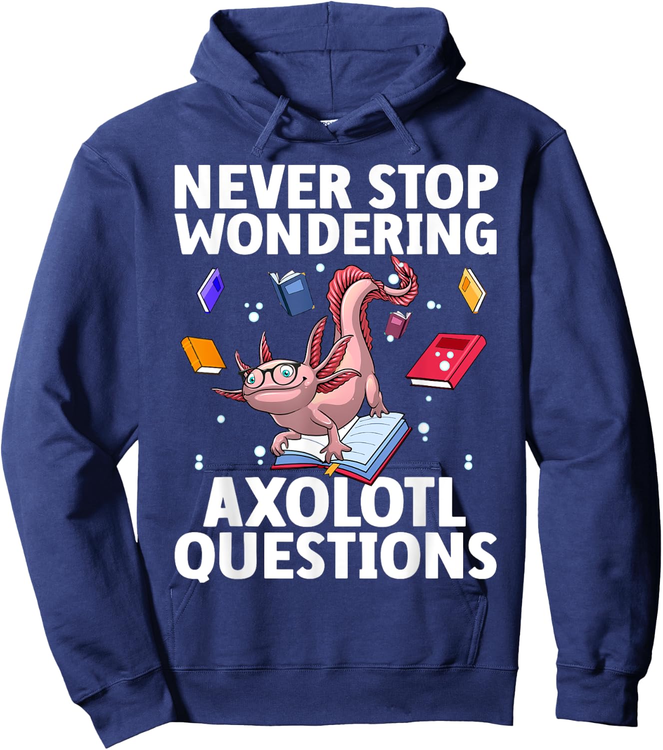 Funny Axolotl Art For Boys Girls Kids Tiger Salamander Lover Hoodie - Hoodie | Navy