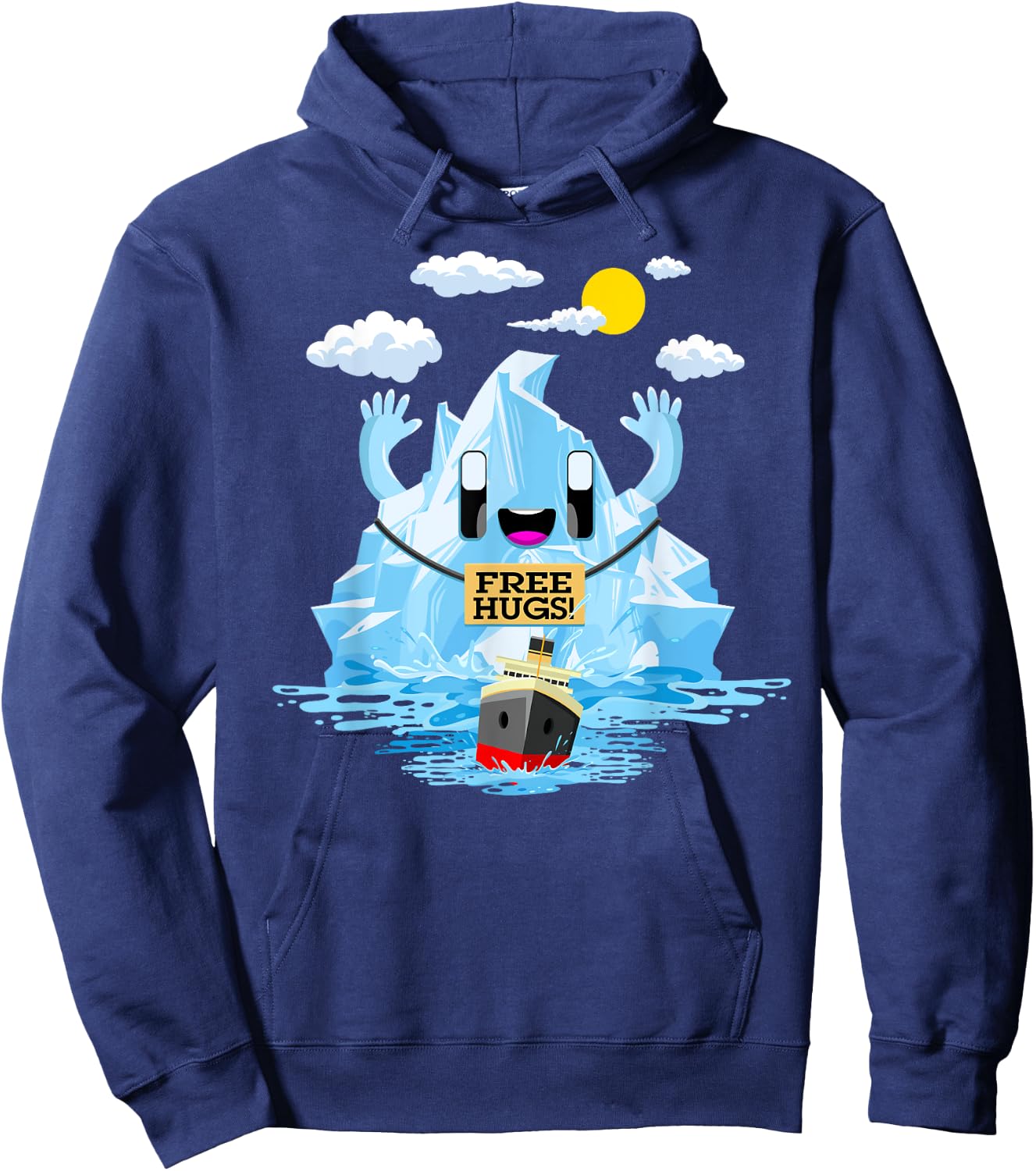 Free Hugs Iceberg Titanic Funny RMS Titanic Free Hugs Hoodie - Hoodie | Navy