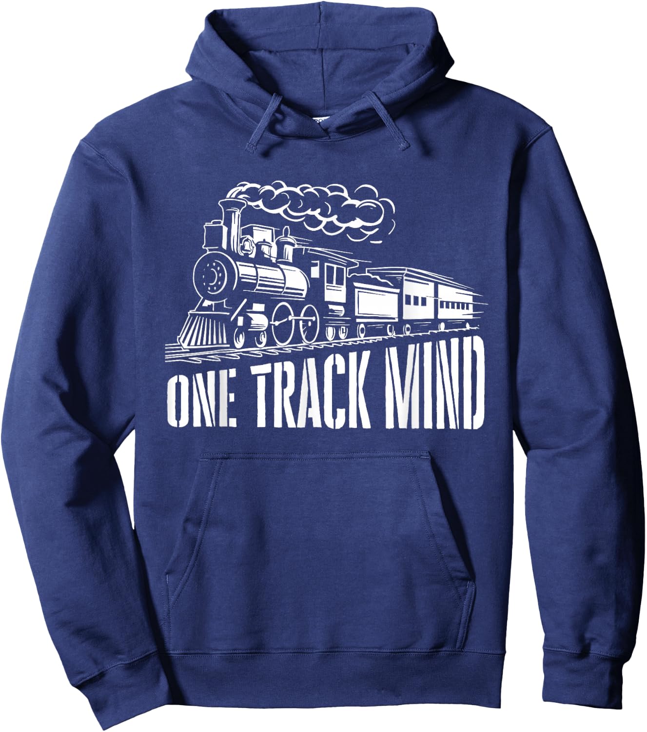 One Track Mind - Train Lover Locomotive Worker Railroad Hoodie - Hoodie | Navy