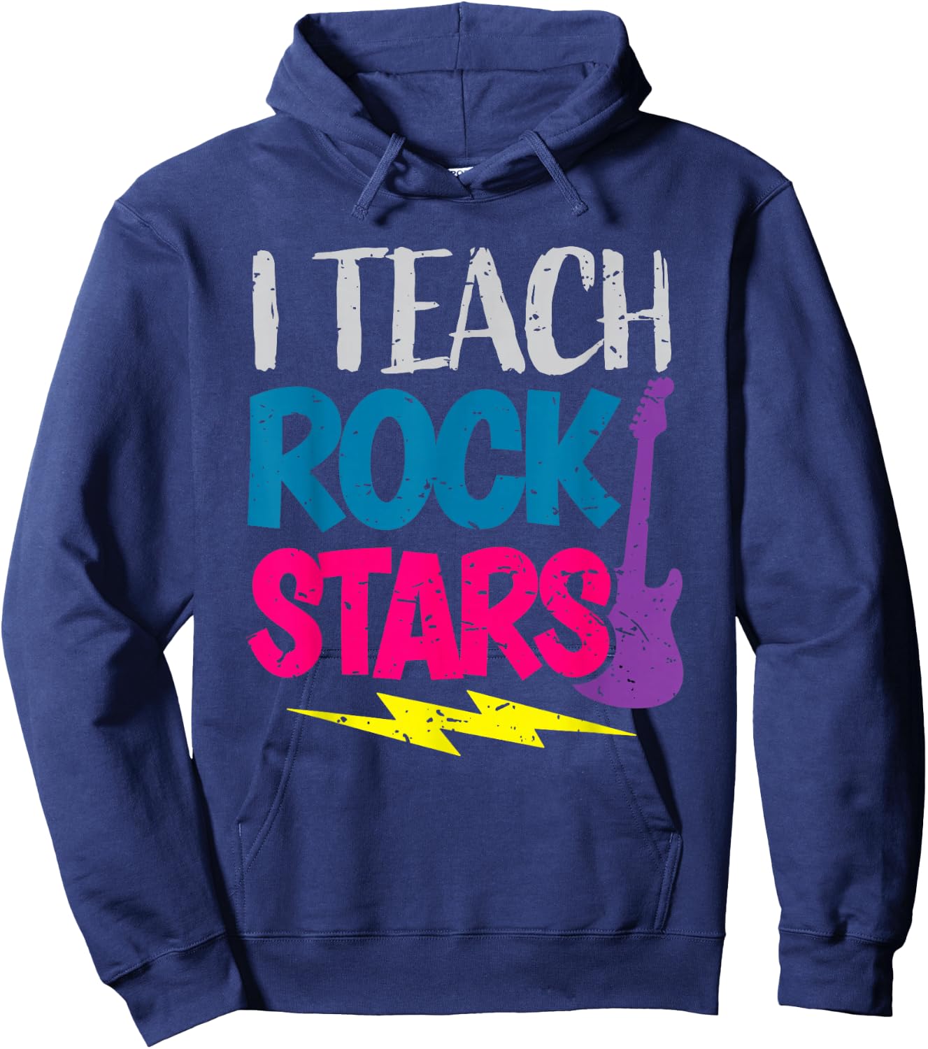 I Teach Rockstars Orchestra Music Teacher Back to School Hoodie - Hoodie | Navy