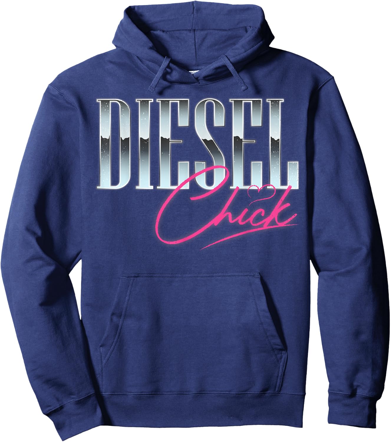 Diesel Chick Trucker Truck Driver Funny Women Retro Vintage Hoodie - Hoodie | Navy