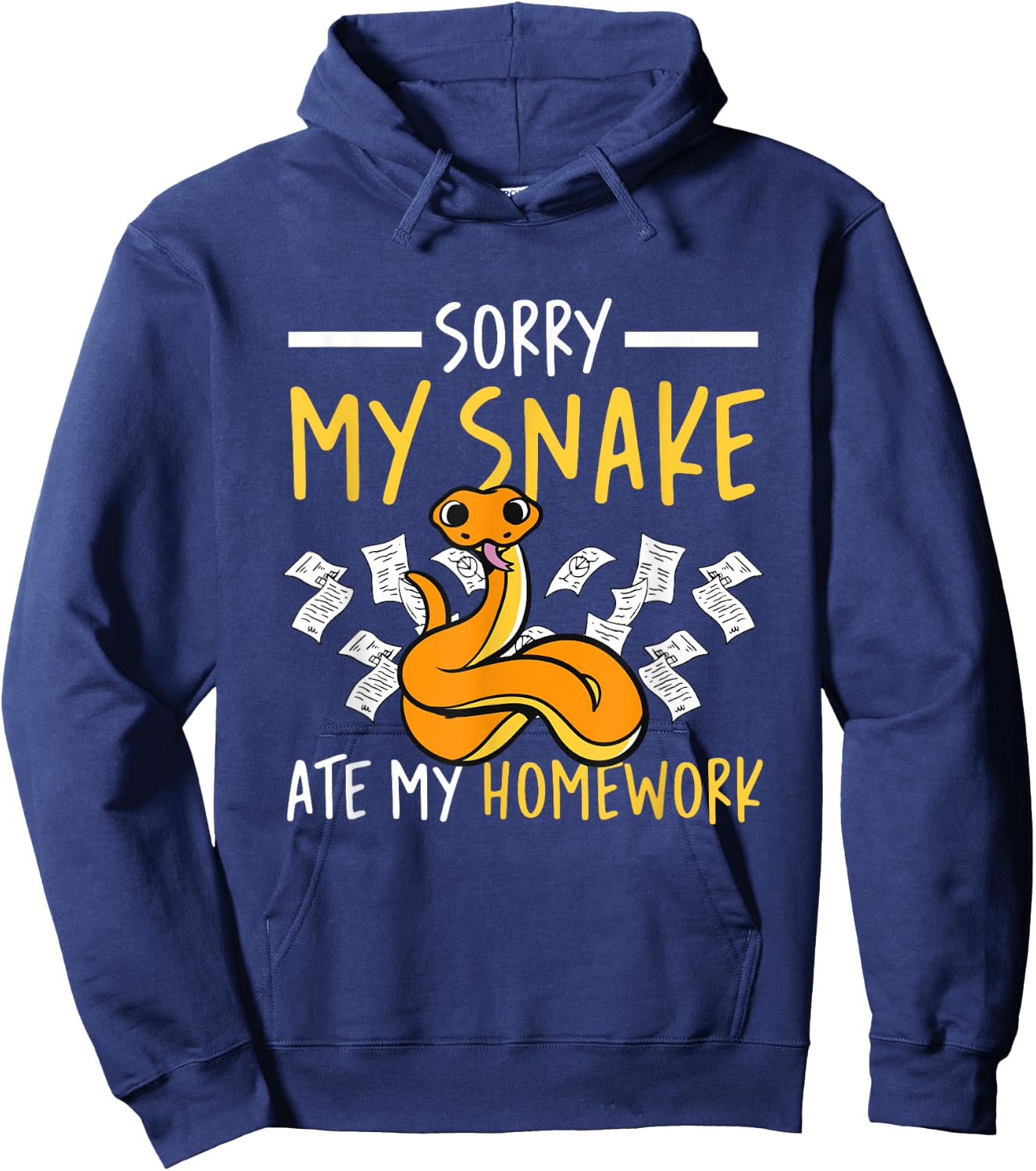 Sorry My Snake Ate My Homework School Reptile Serpent Kids Hoodie - Hoodie | Navy