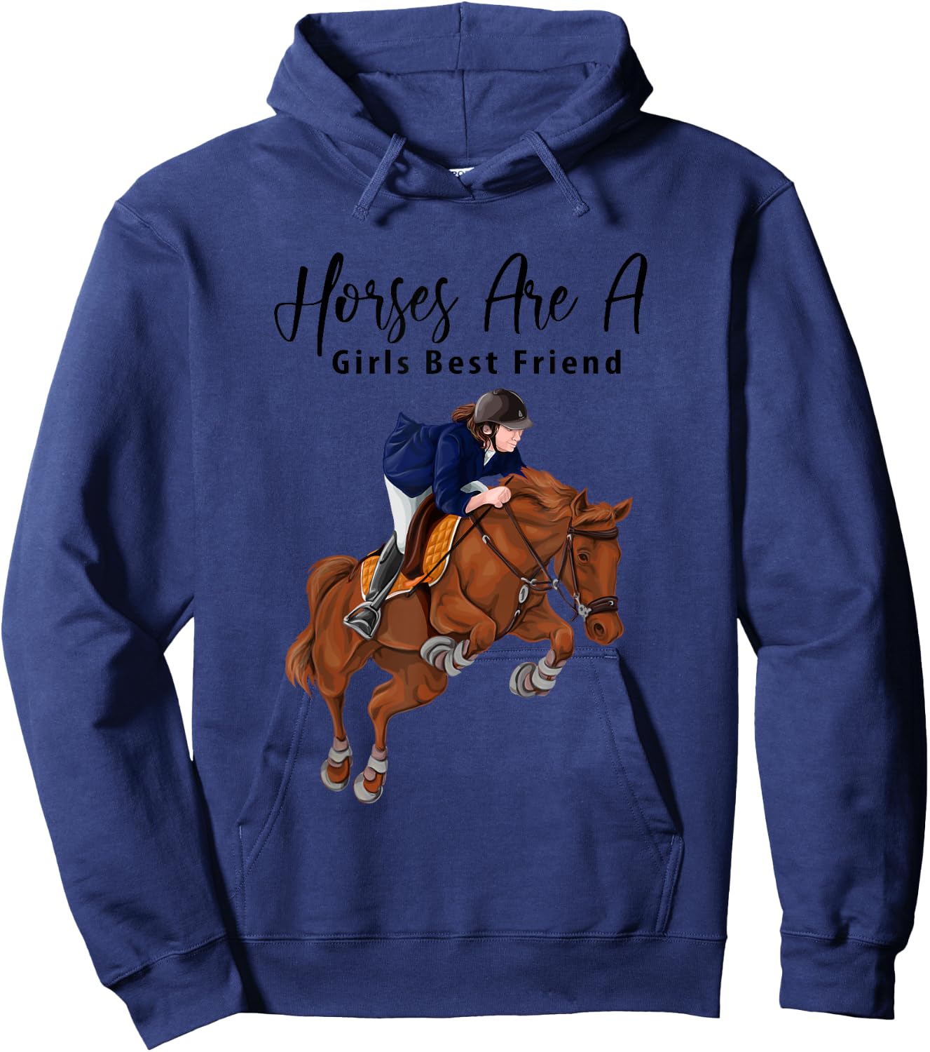 Equestrian Horses Are A Girls Best Friend Hoodie - Hoodie | Navy