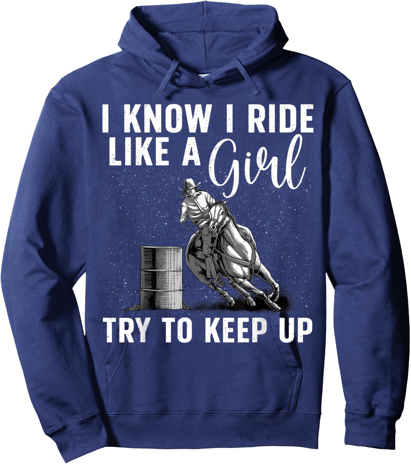 Funny Barrel Racing Art Girls Women Horse Racing Lovers Hoodie - Hoodie | Navy
