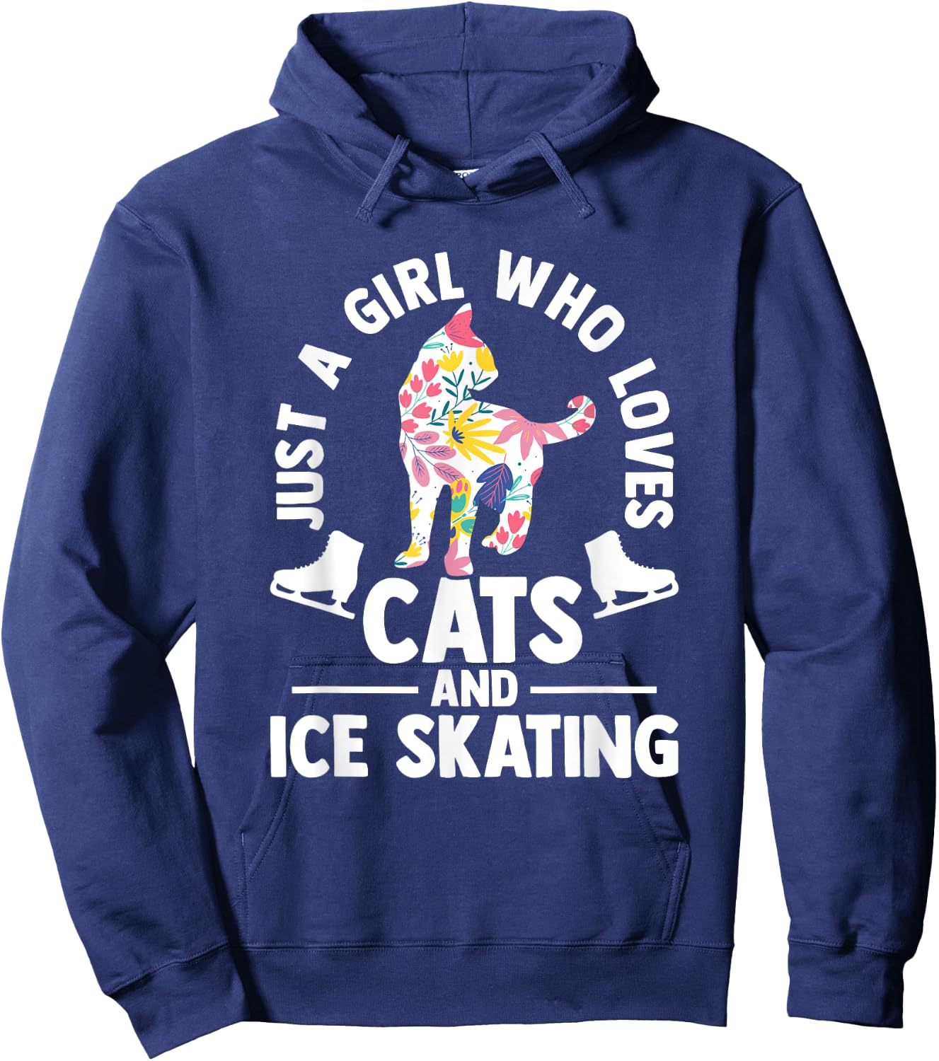 Just a girl who loves cats and ice skating Figure Skating Hoodie - Hoodie | Navy