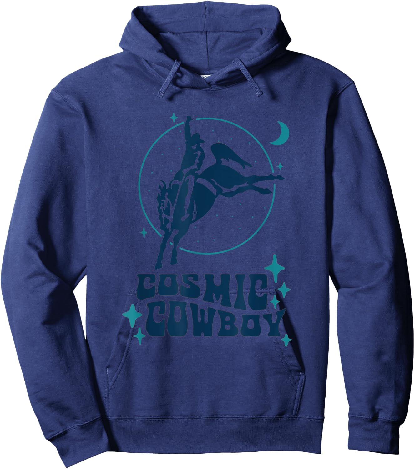 Cosmic Cowboy, Rodeo Horse Women Horse Barrel Racing Hoodie - Hoodie | Navy